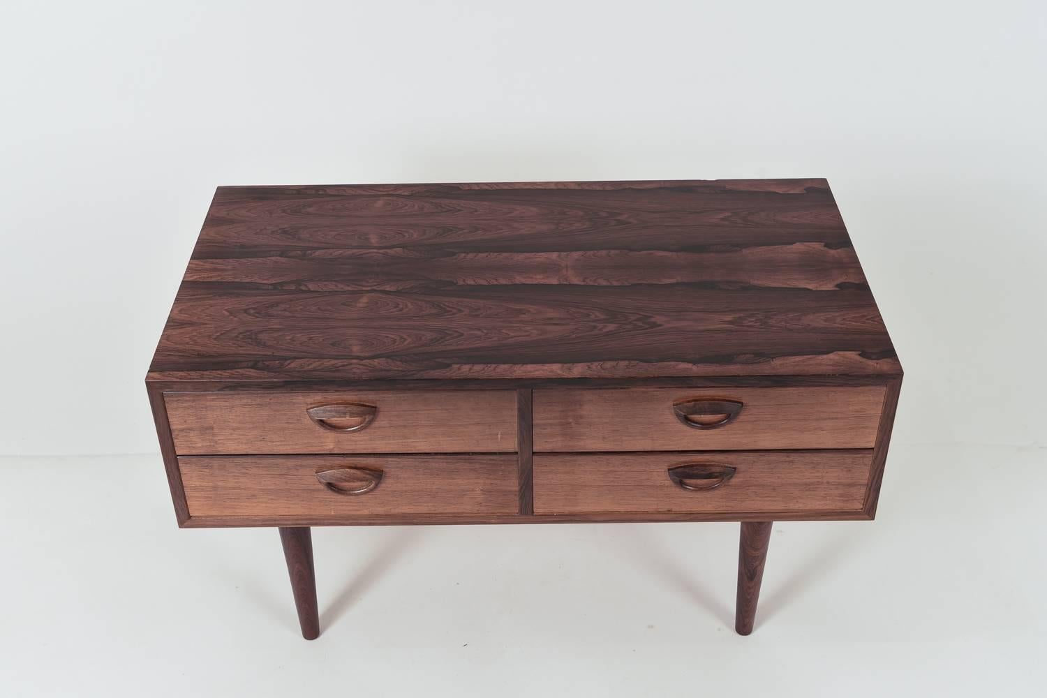 Danish Four-Drawer Low Chest by Kai Kristiansen in Rosewood