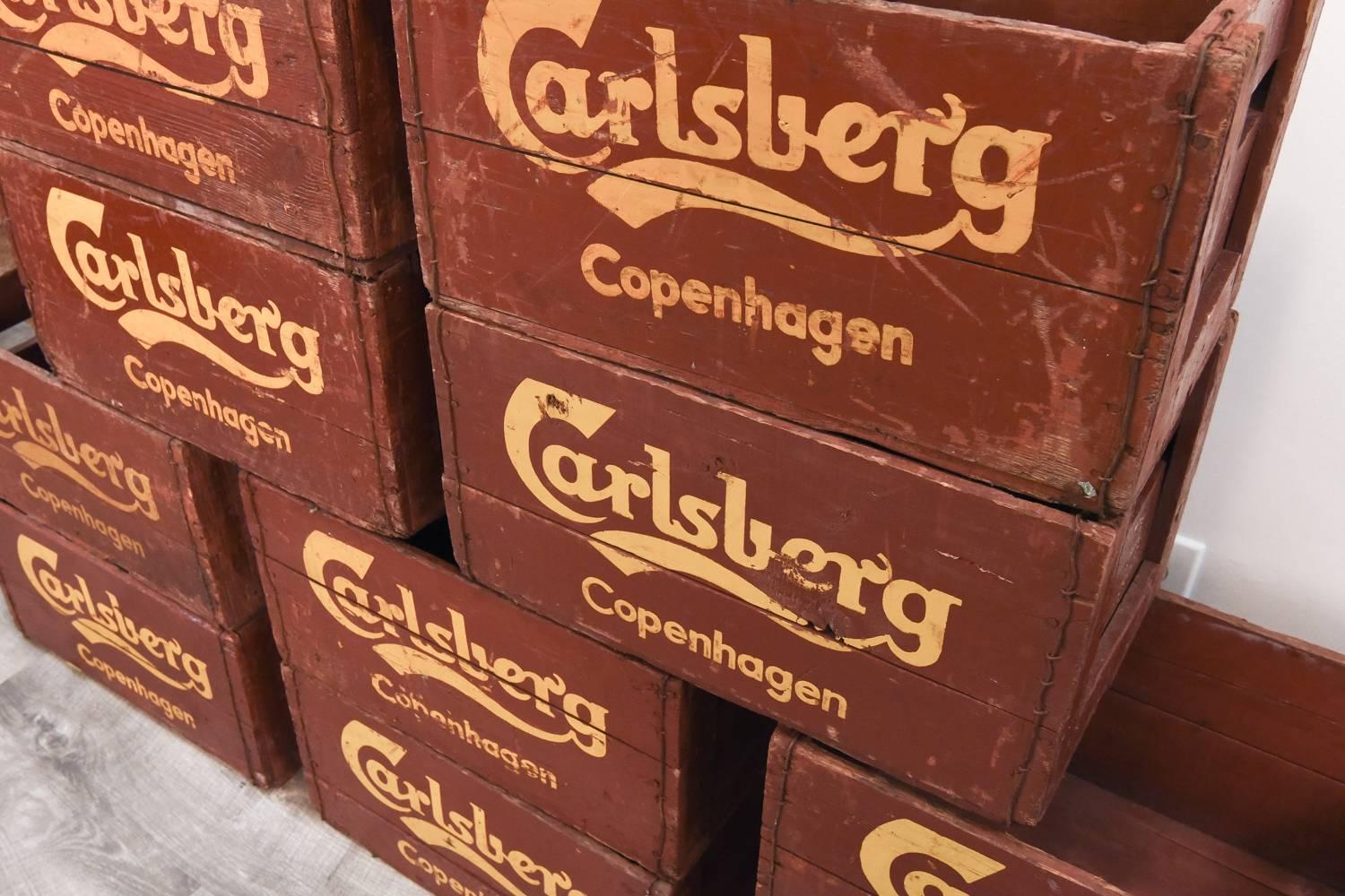 20th Century Set of Vintage Carlsberg Beer Copenhagen Crates