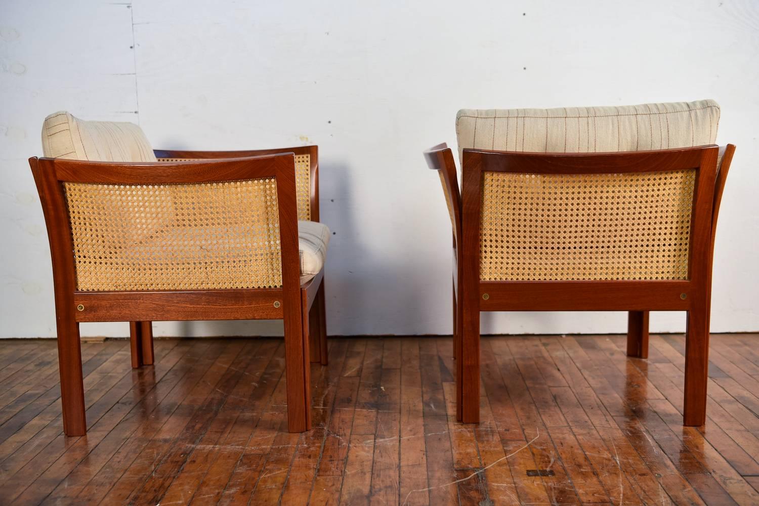 Pair of Plexus Easy Chairs in Mahogany by Illum Wikkelsø for C. F. Christensen 1