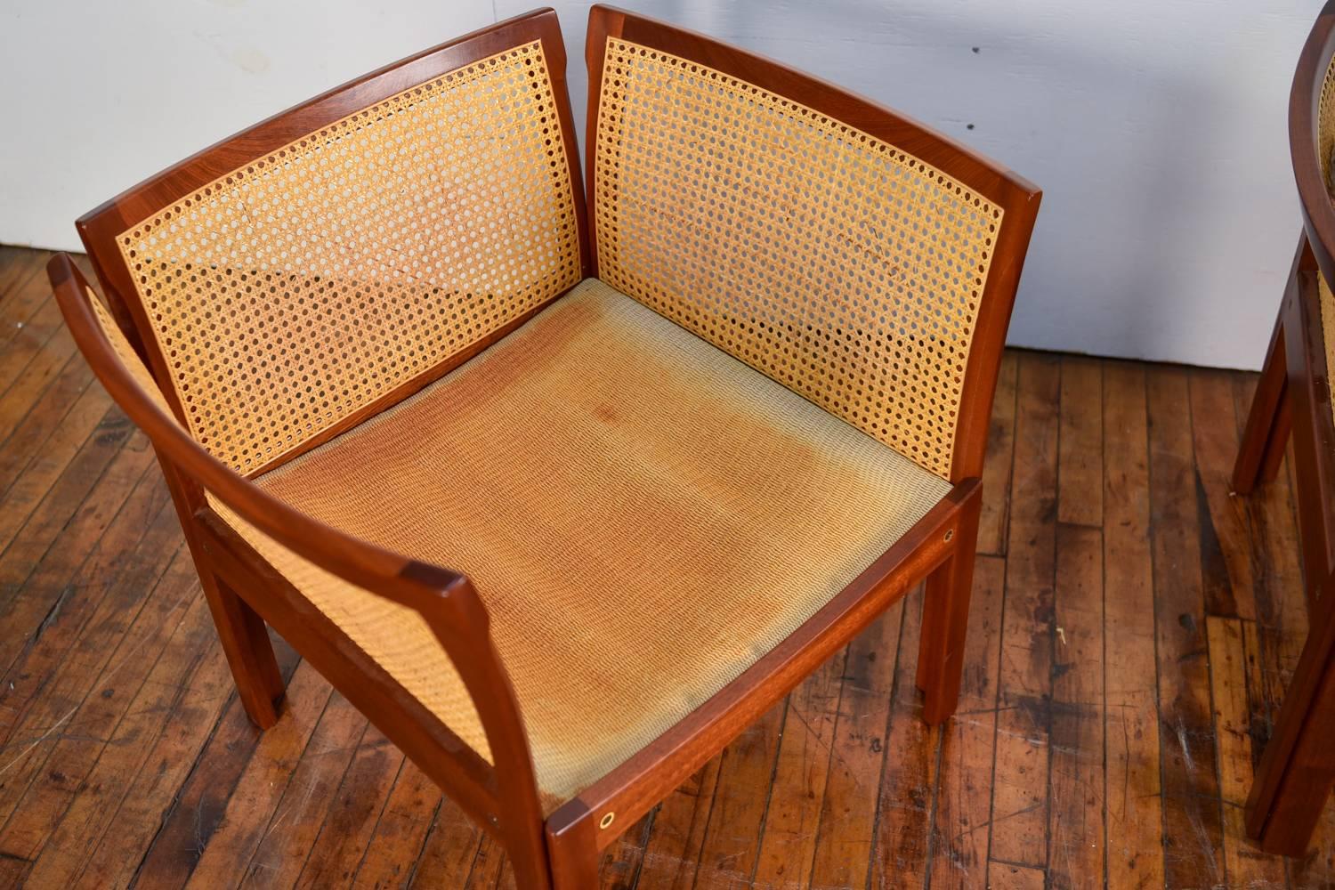 Pair of Plexus Easy Chairs in Mahogany by Illum Wikkelsø for C. F. Christensen 2