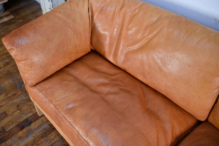 Mogens Hansen Model 35 Sofa in Butterscotch Colored Leather For Sale at 1stDibs