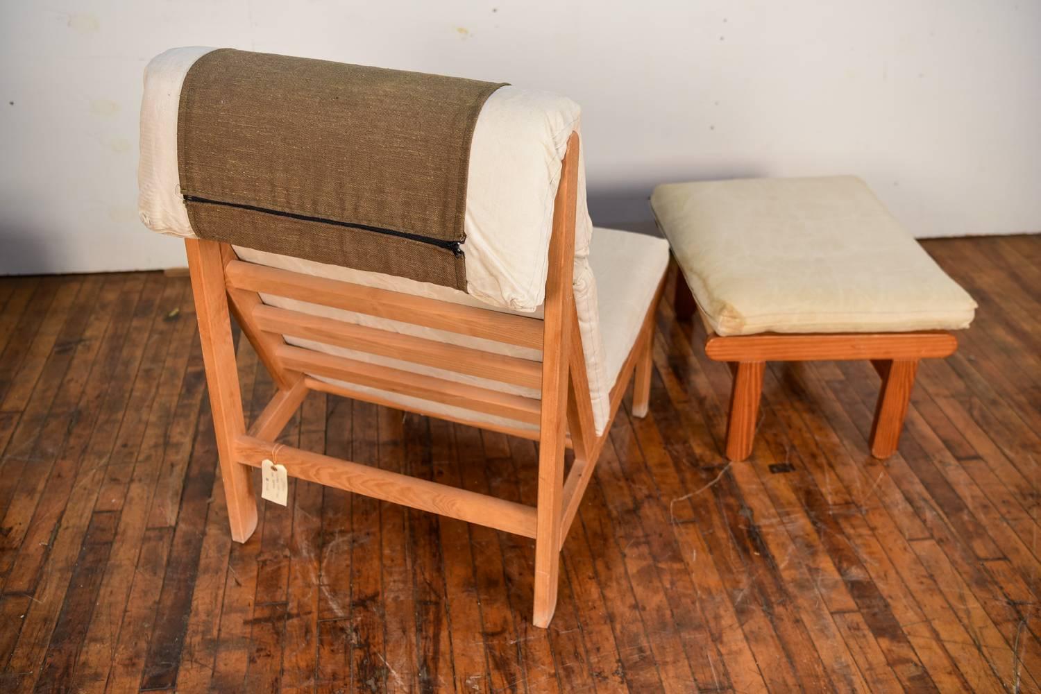 Bernt Petersen Rag Chair and Ottoman In Good Condition In Norwalk, CT