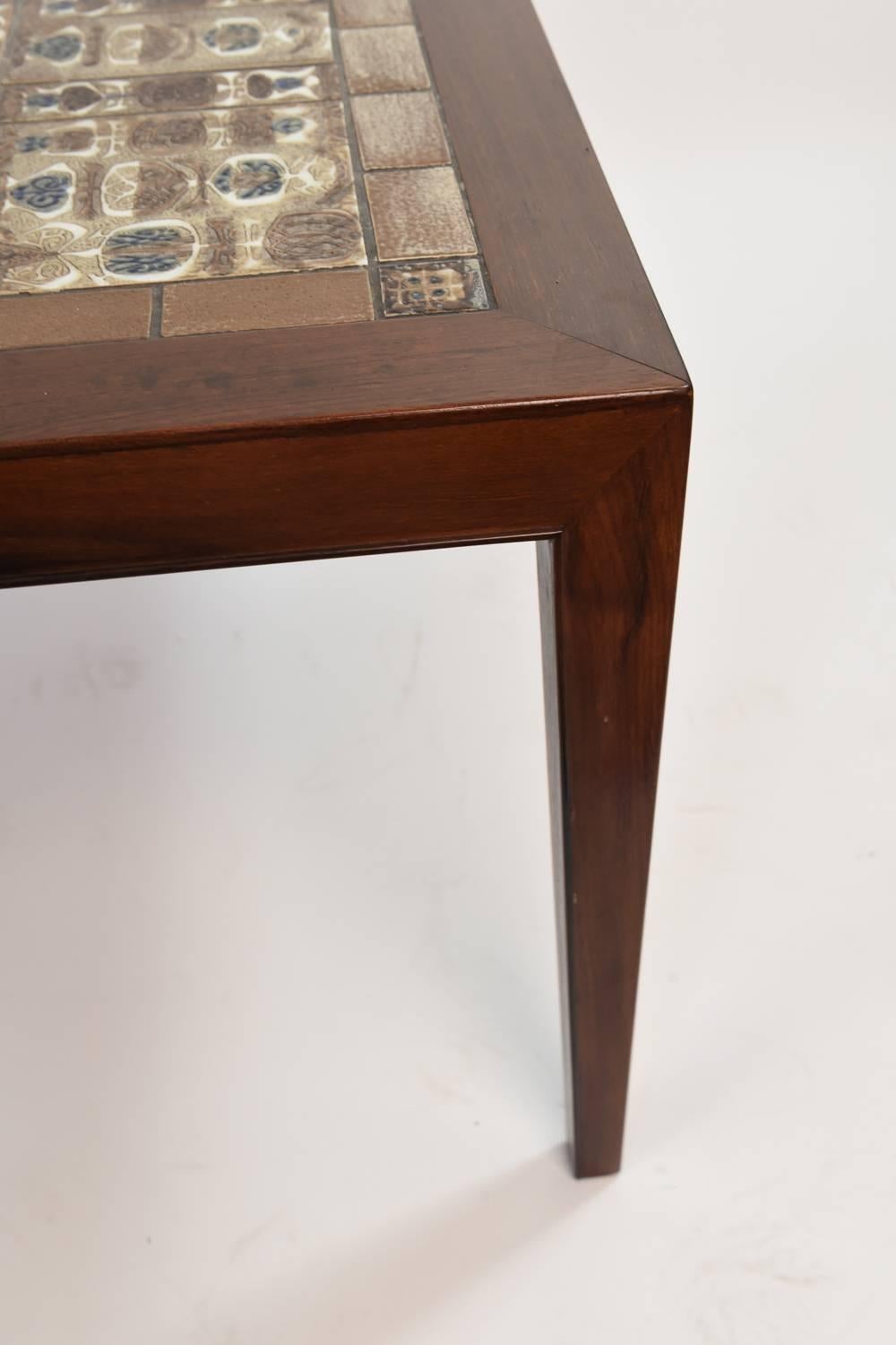 Severin Hansen Jr. Rosewood Coffee Table with Royal Copenhagen Tiles In Excellent Condition In Norwalk, CT