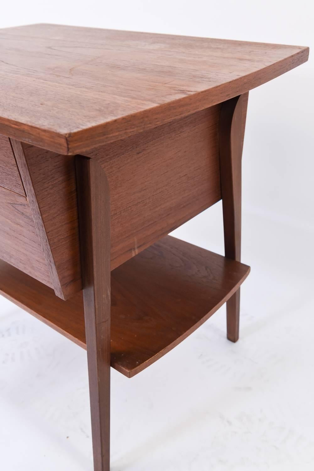 Danish Midcentury Teak Sewing Table 1