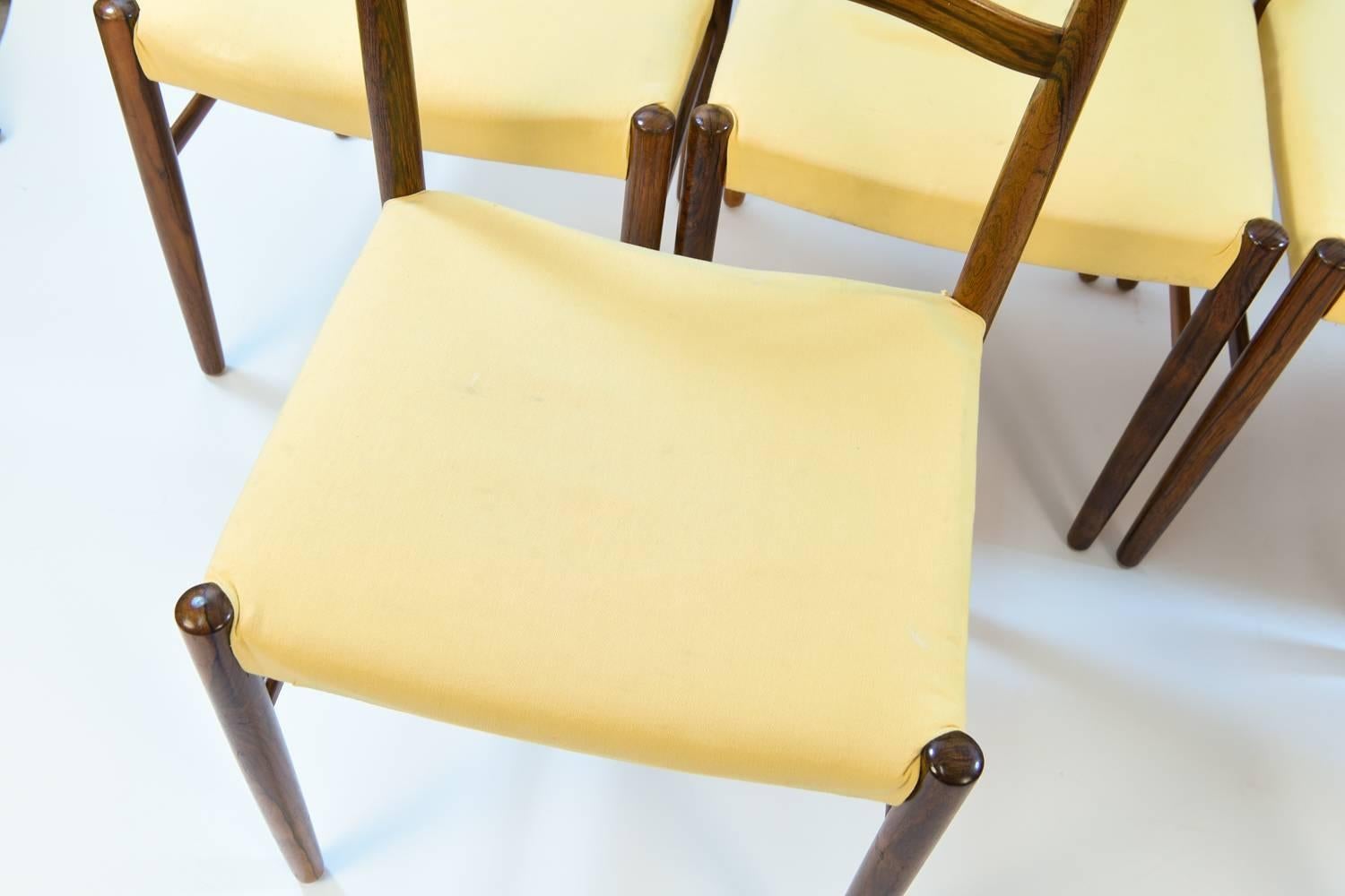 Mid-Century Modern Six Danish Midcentury Rosewood Dining Chairs