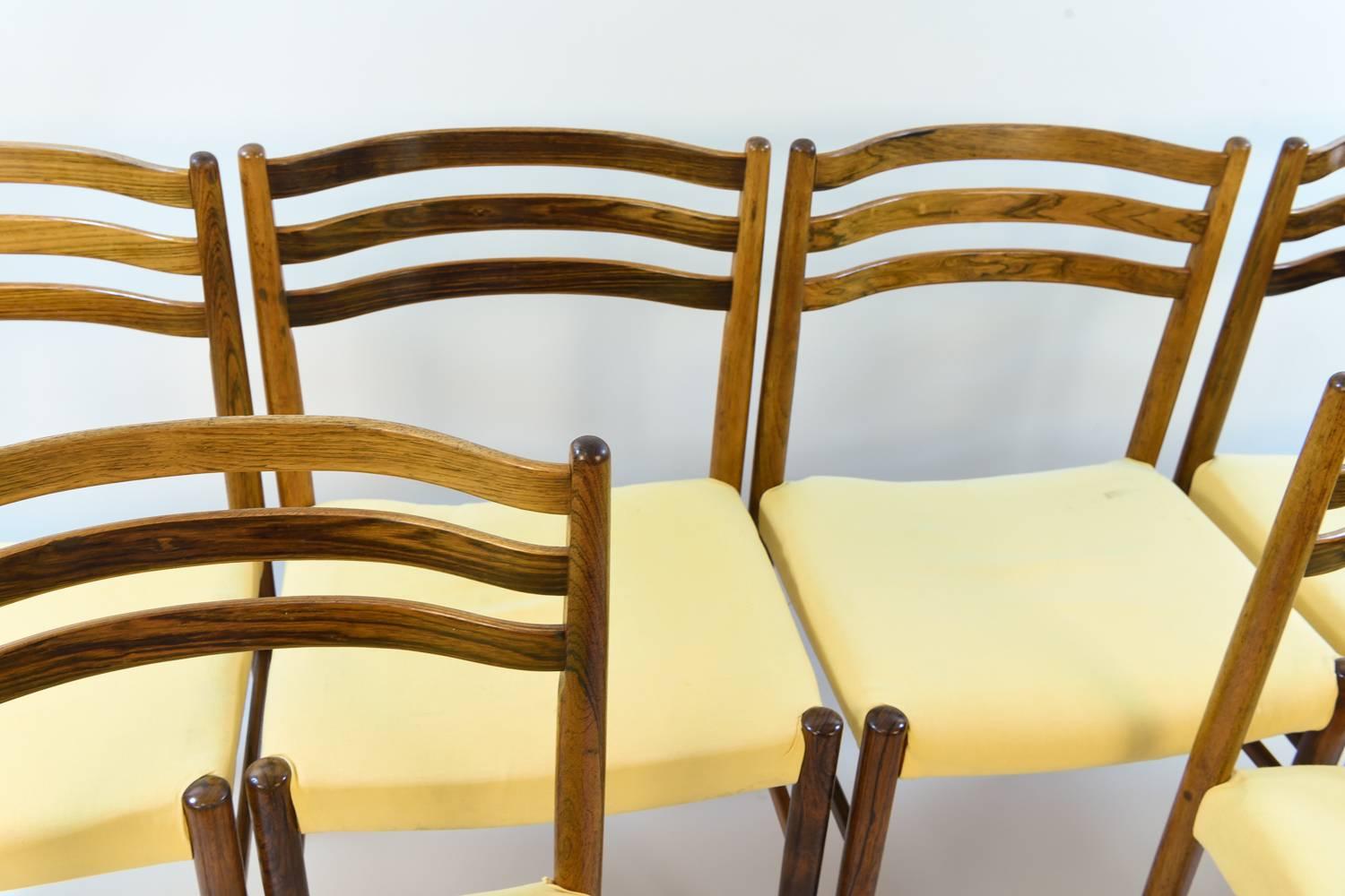 20th Century Six Danish Midcentury Rosewood Dining Chairs