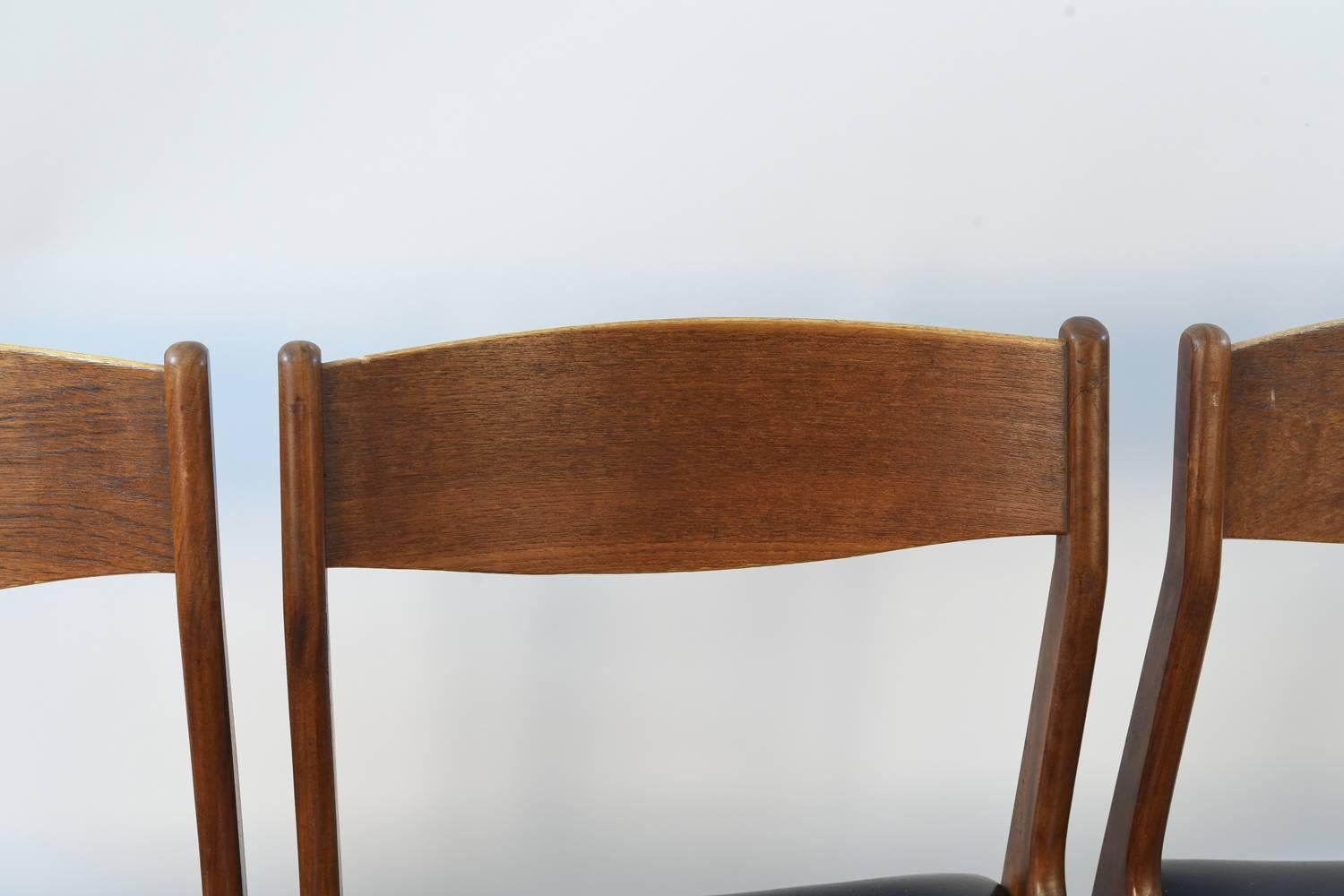 Mid-Century Modern Set of Four Teak Danish Midcentury Side Chairs