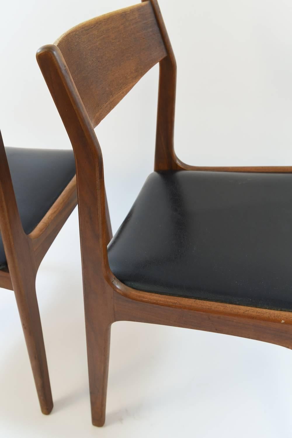 Set of Four Teak Danish Midcentury Side Chairs 5