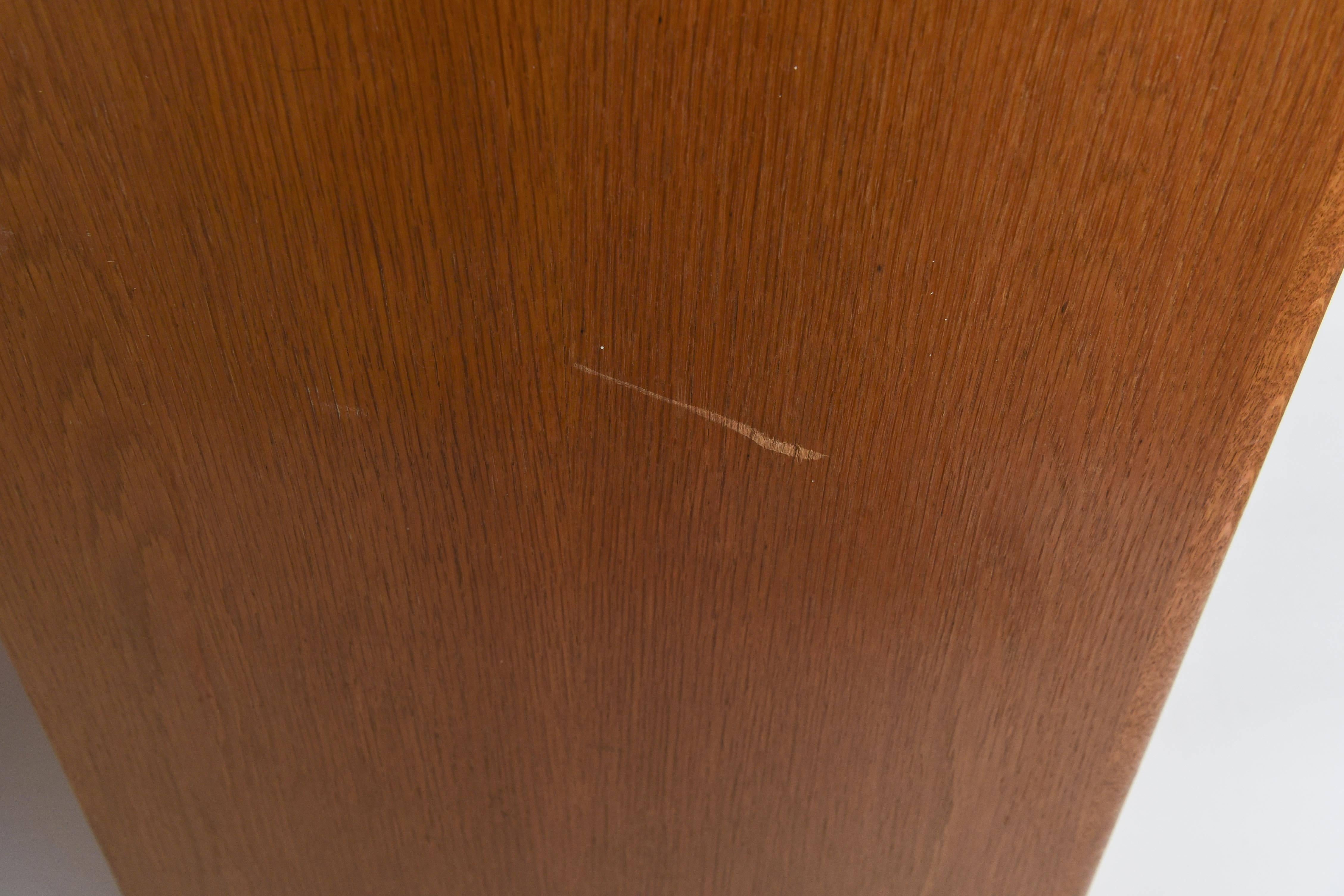 Mid-Century Modern Danish Midcentury Tambour Sliding Door File Cabinet