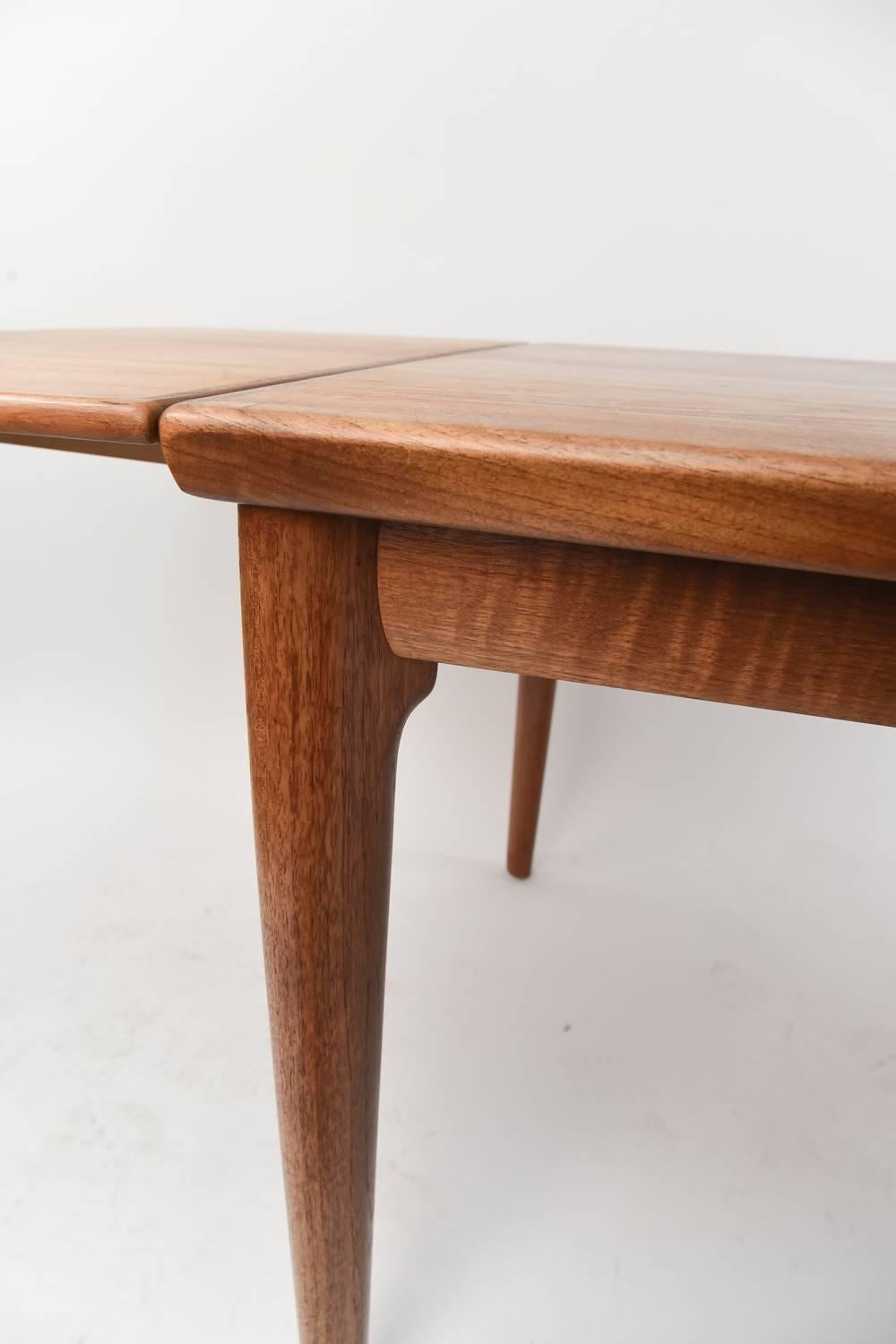 20th Century Danish Midcentury Teak Extending Dining Table For Sale