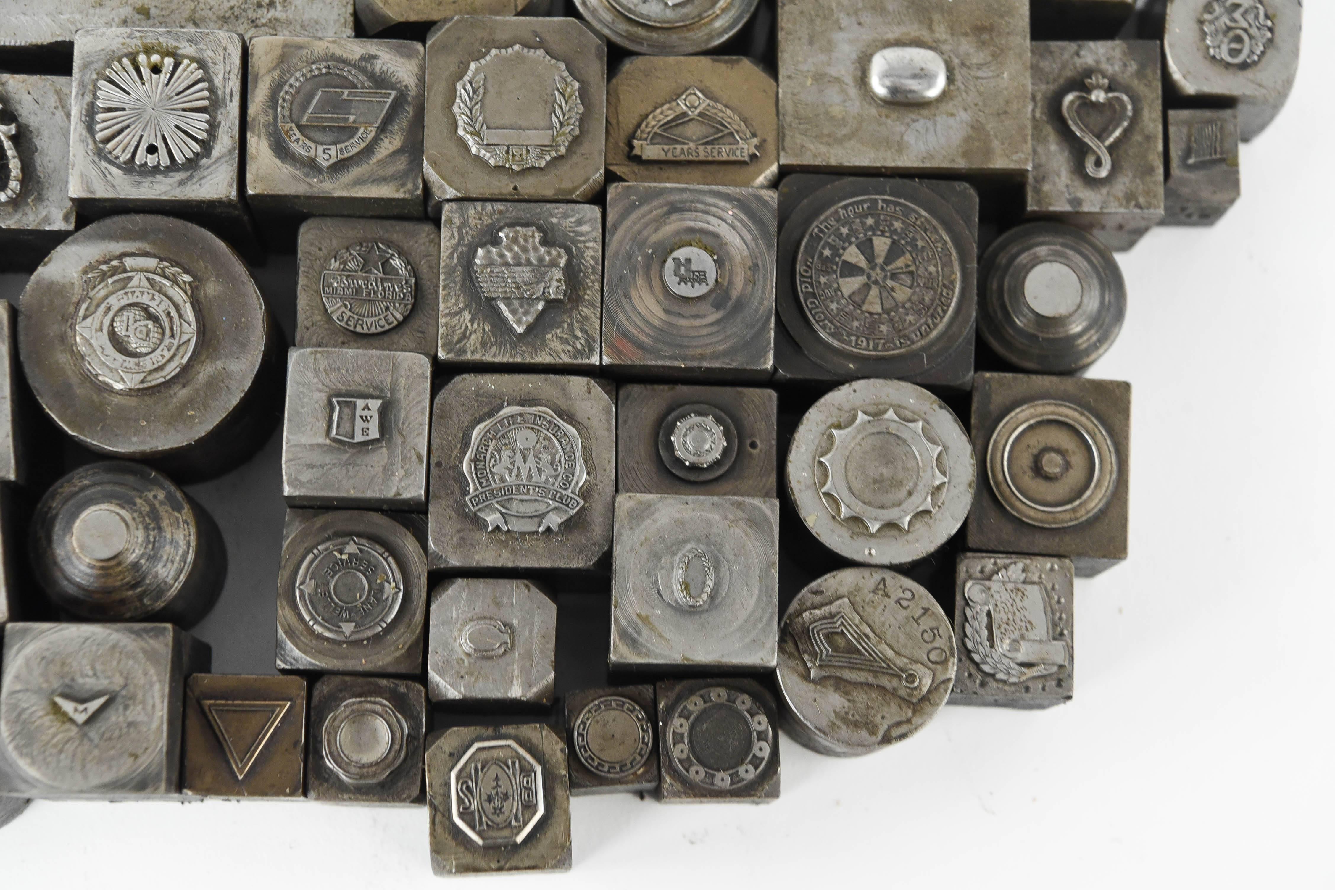 Antique Metal Die Stamp/Seal Collection In Excellent Condition In Norwalk, CT