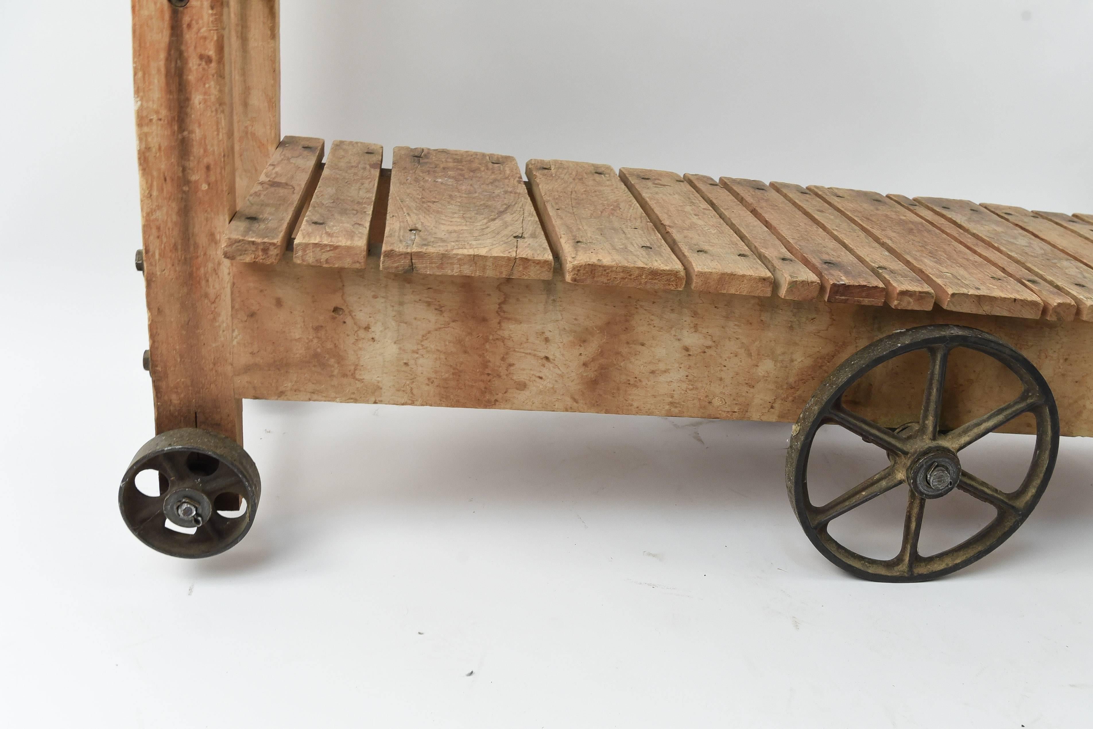 Unusual Antique Industrial Cart 