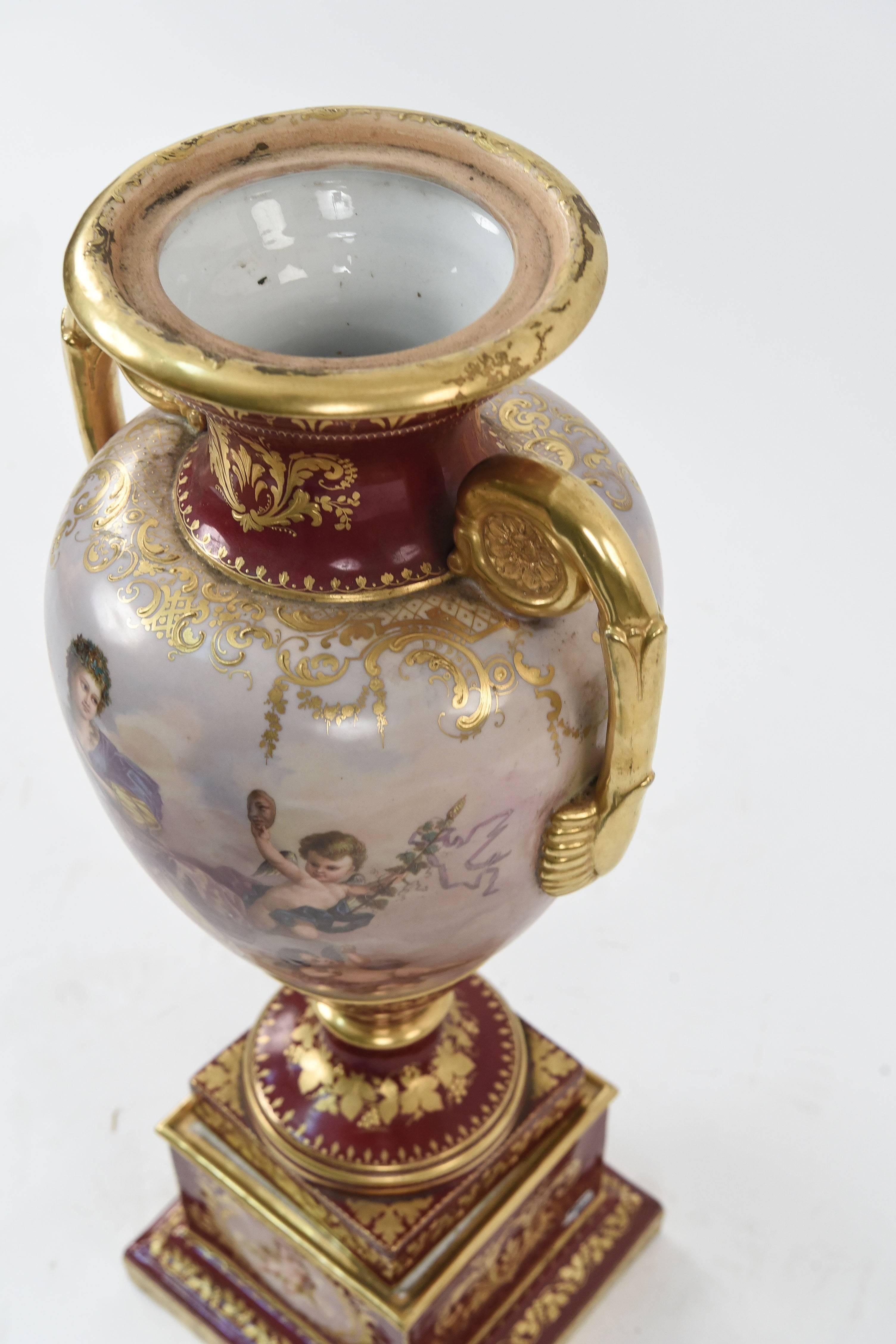 Royal Vienna Scenic Painted Lidded Urn 3