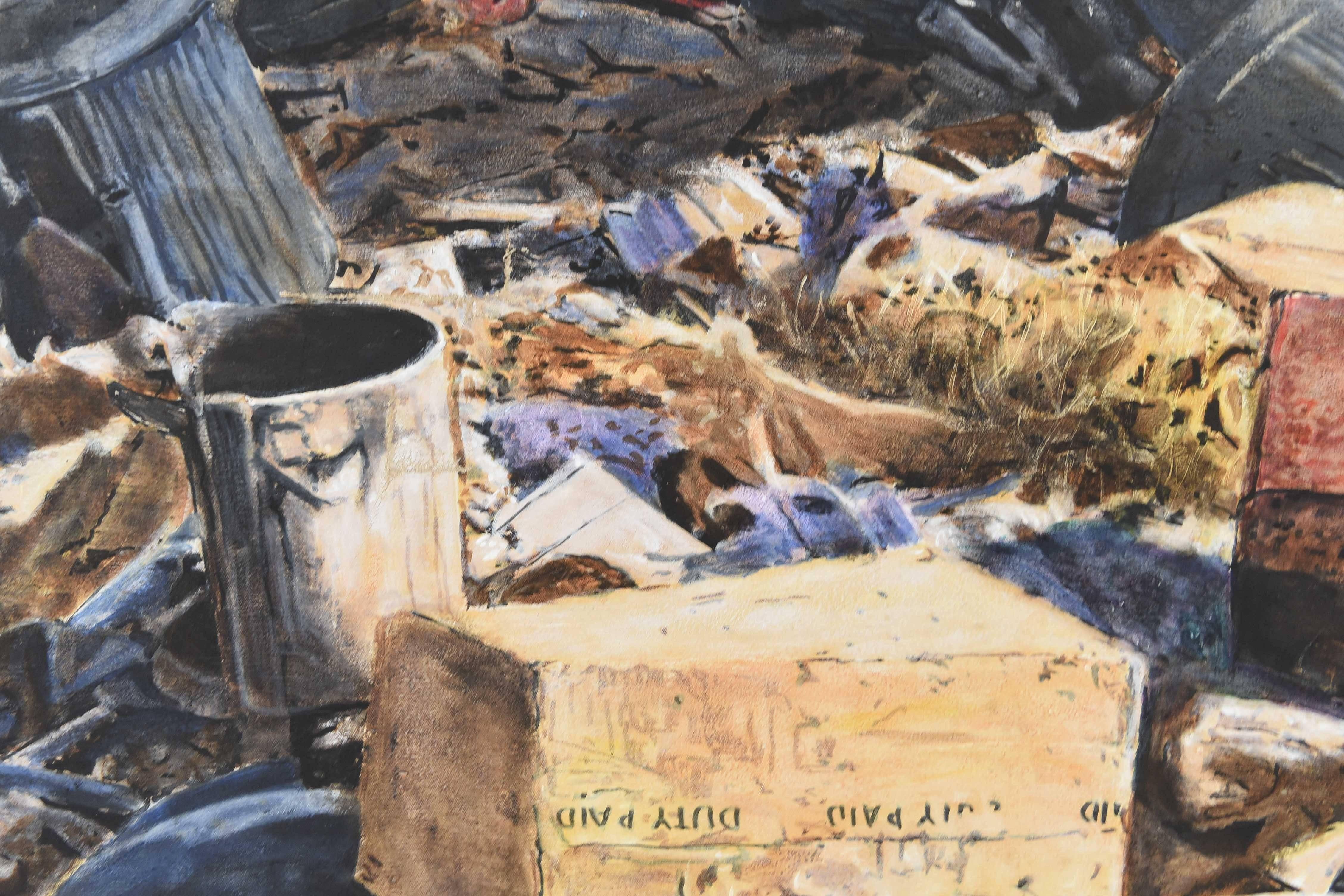 20th Century Oil on Canvas of a Landfill in Israel