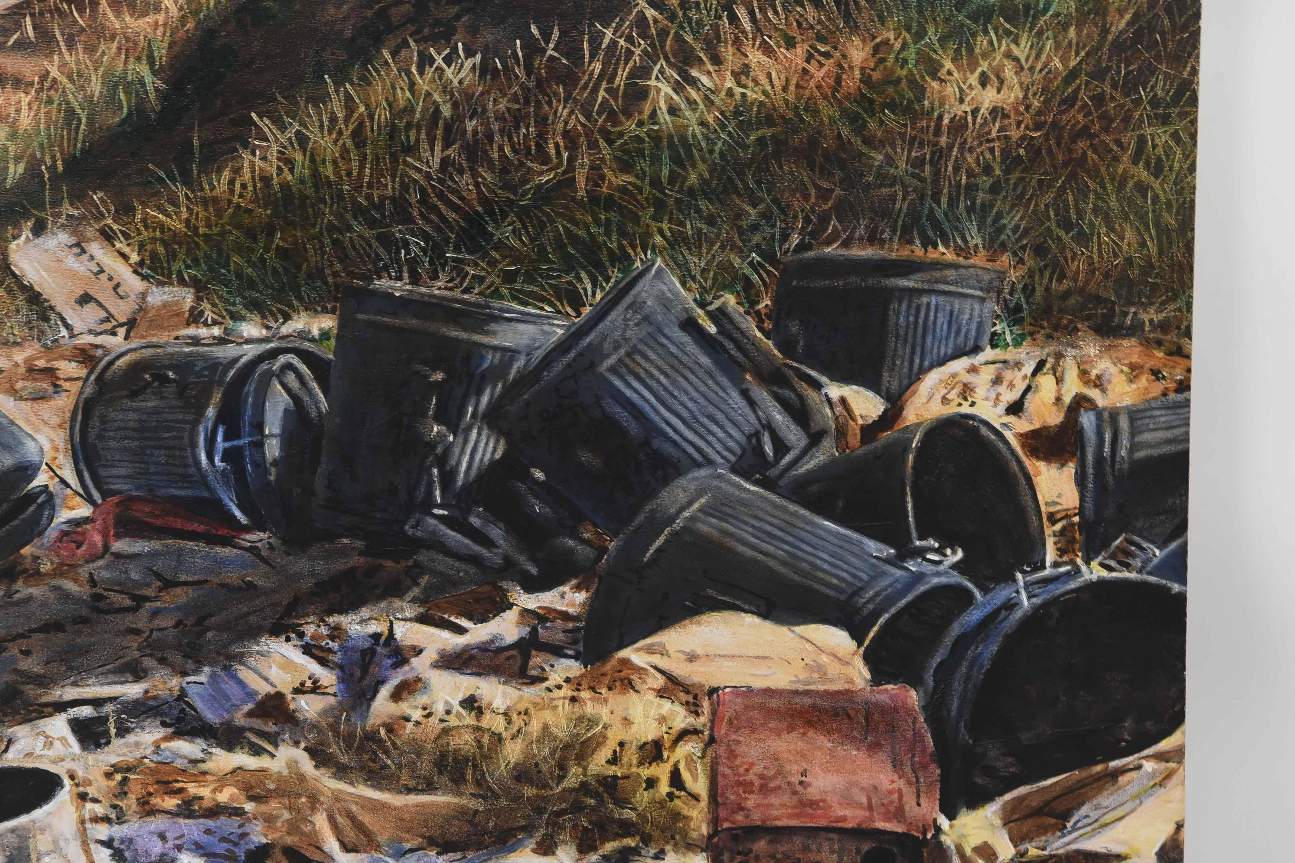 Oil on Canvas of a Landfill in Israel In Good Condition In Norwalk, CT