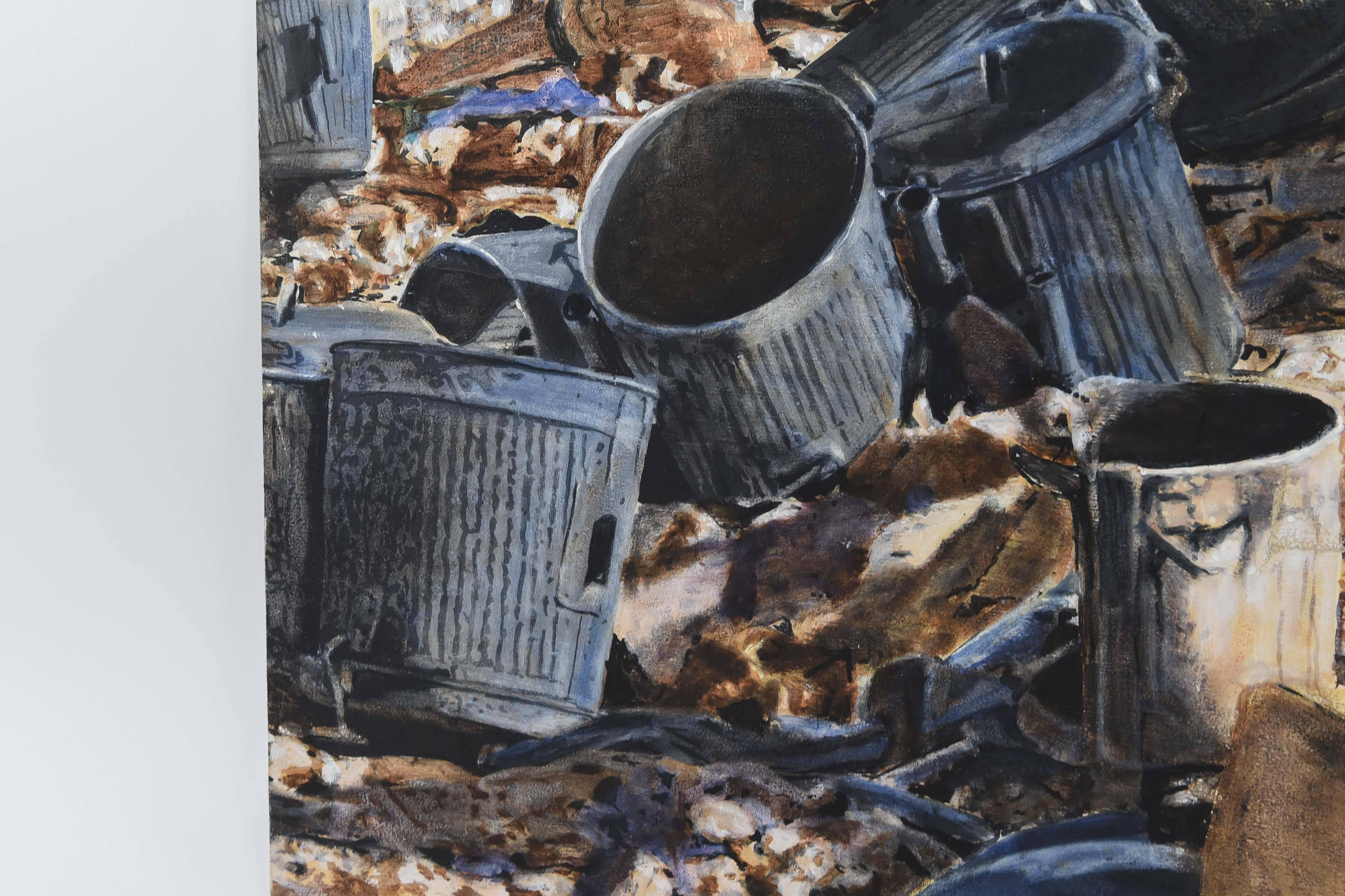 Paint Oil on Canvas of a Landfill in Israel