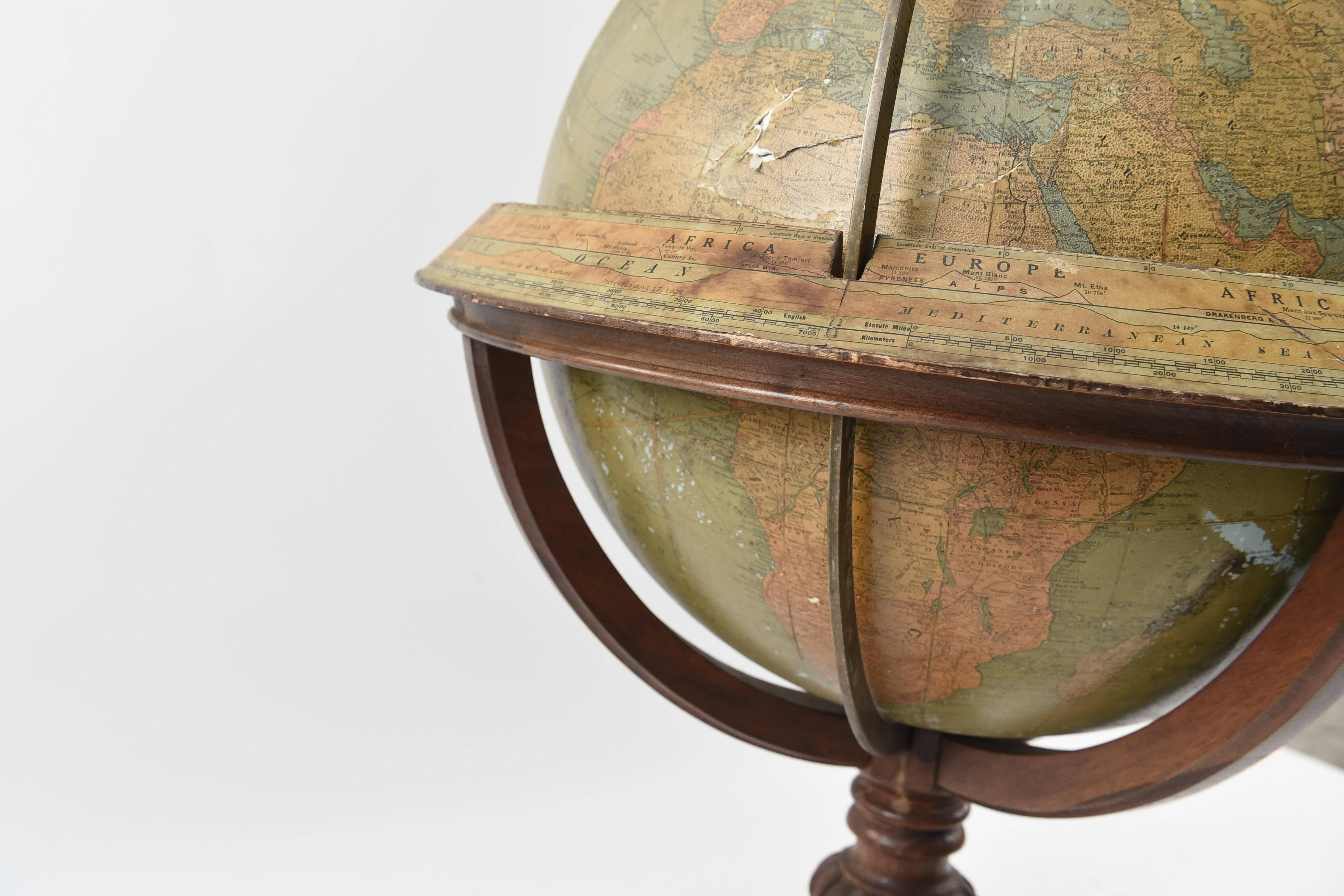 Rand McNally & Co. Terrestrial Globe on Stand, circa 1920 3