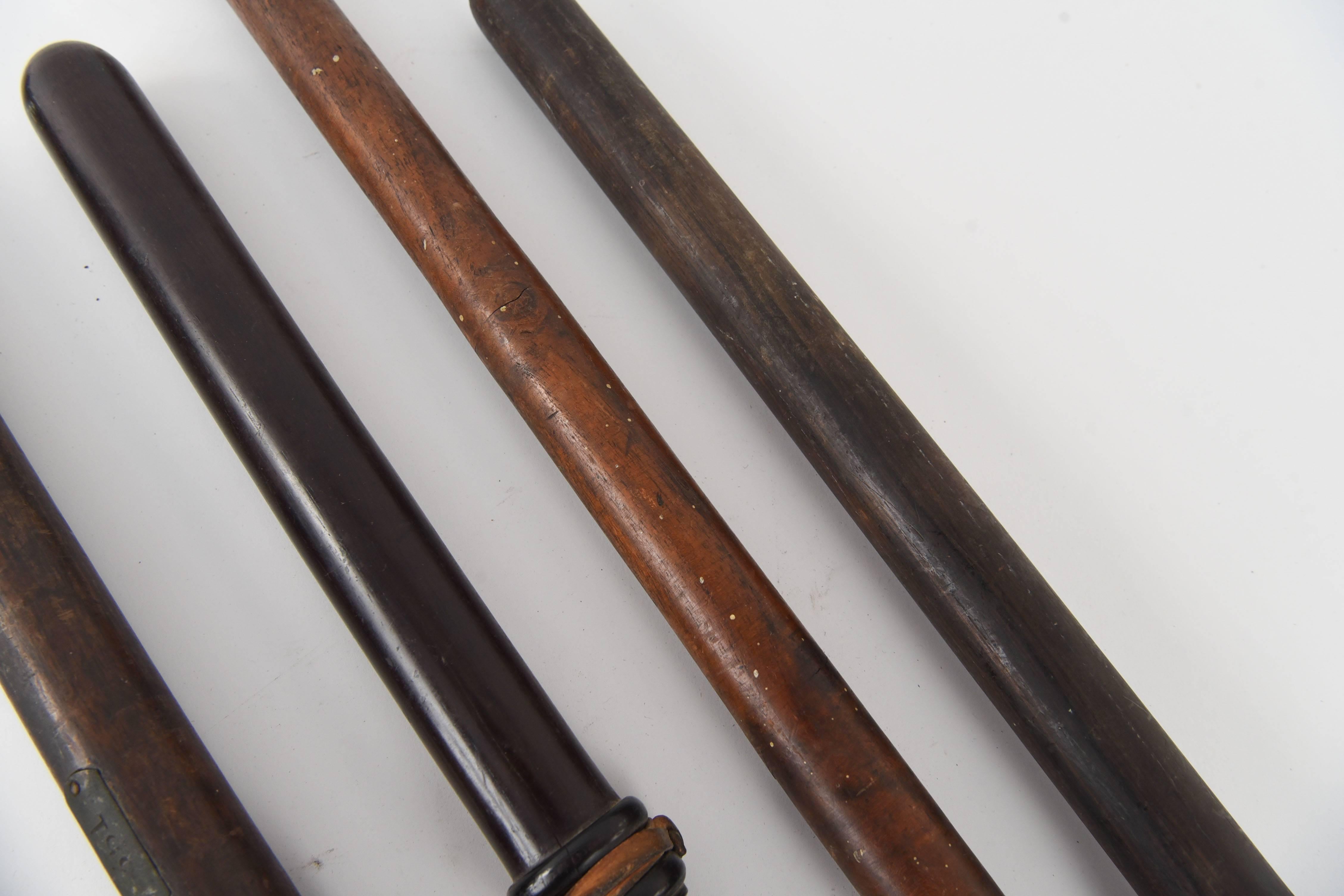 Collection of Vintage Billy Clubs, Batons or Nightsticks In Good Condition In Norwalk, CT
