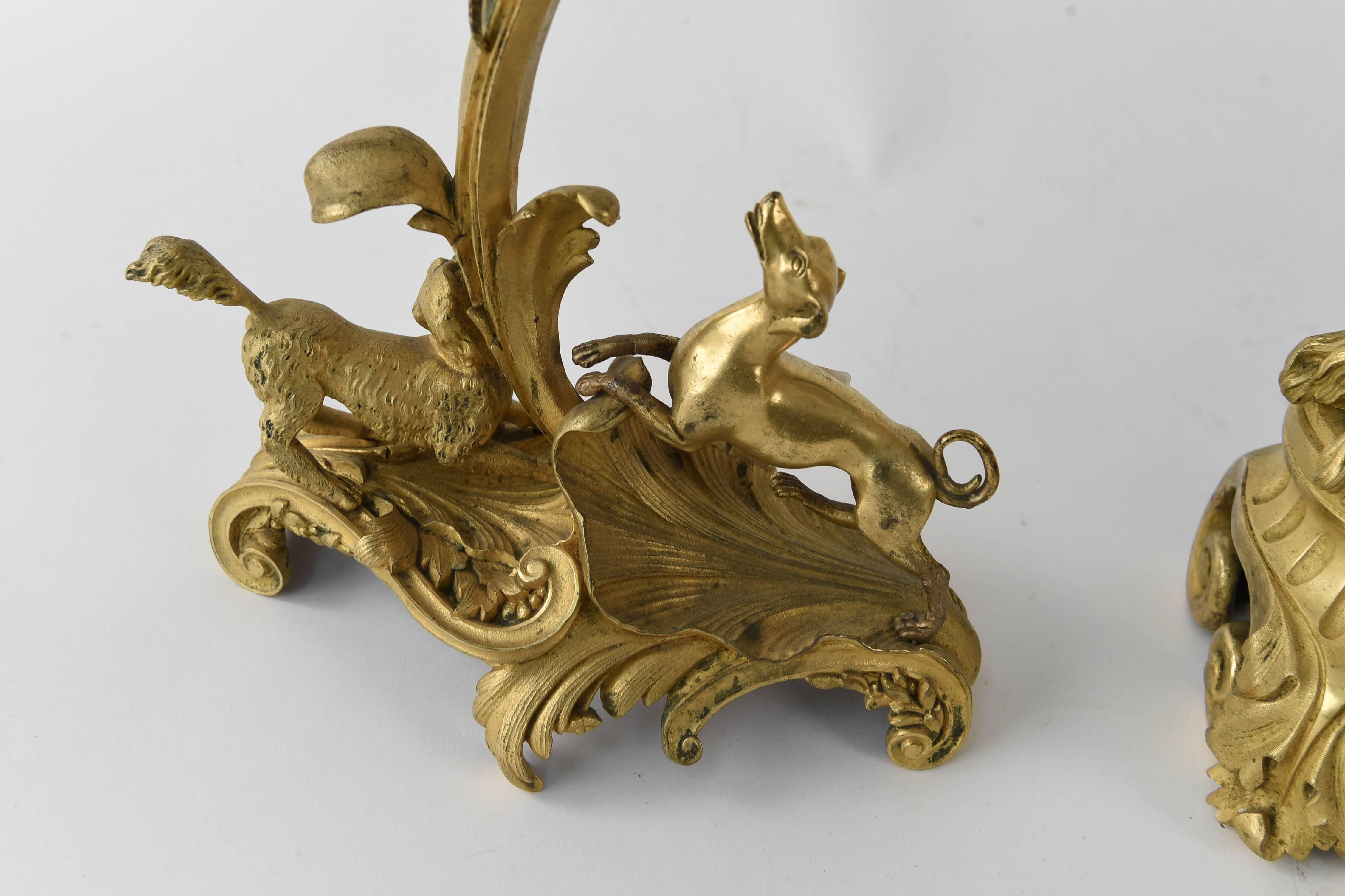 19th Century French Gilt Figural Clock Set For Sale 3