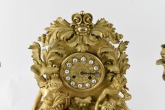 19th Century French Gilt Figural Clock Set