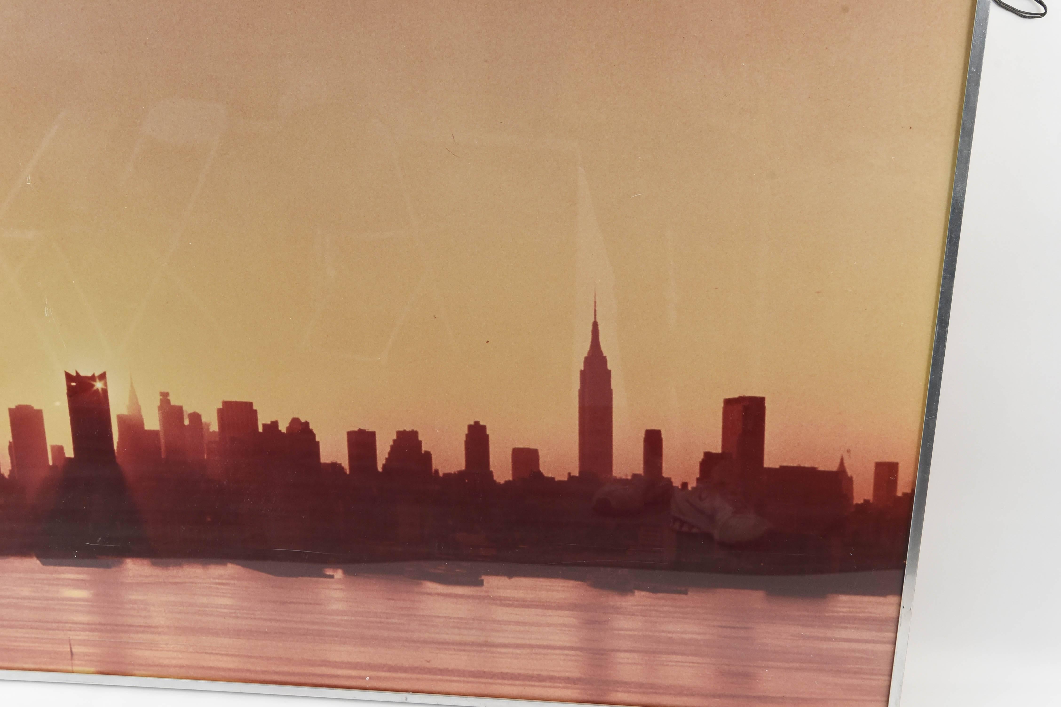 New York City Sunset or Sunrise Skyline Portrait In Good Condition In Norwalk, CT