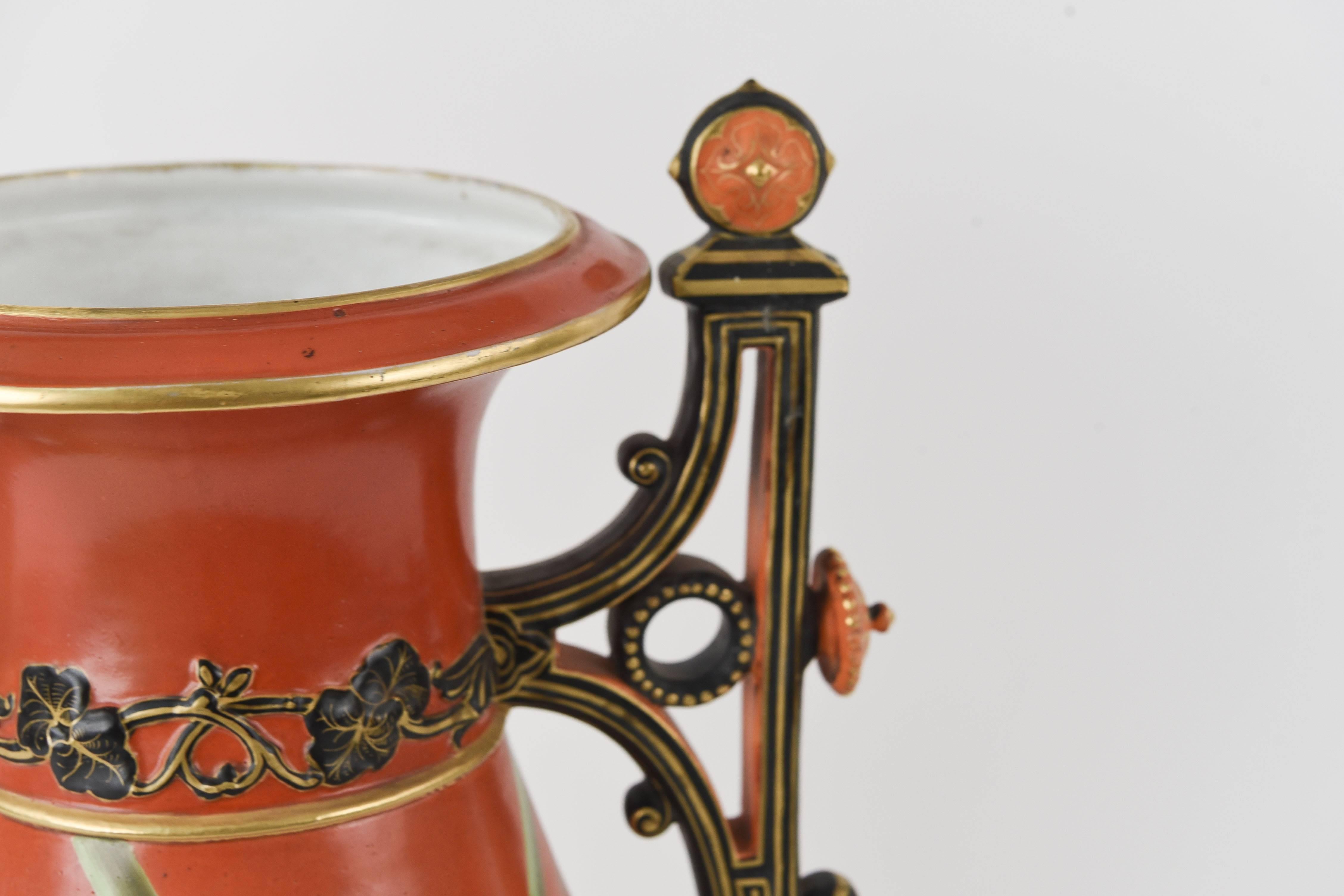 Old Paris Ware Porzellan-Ausstellungsvase im Zustand „Gut“ im Angebot in Norwalk, CT