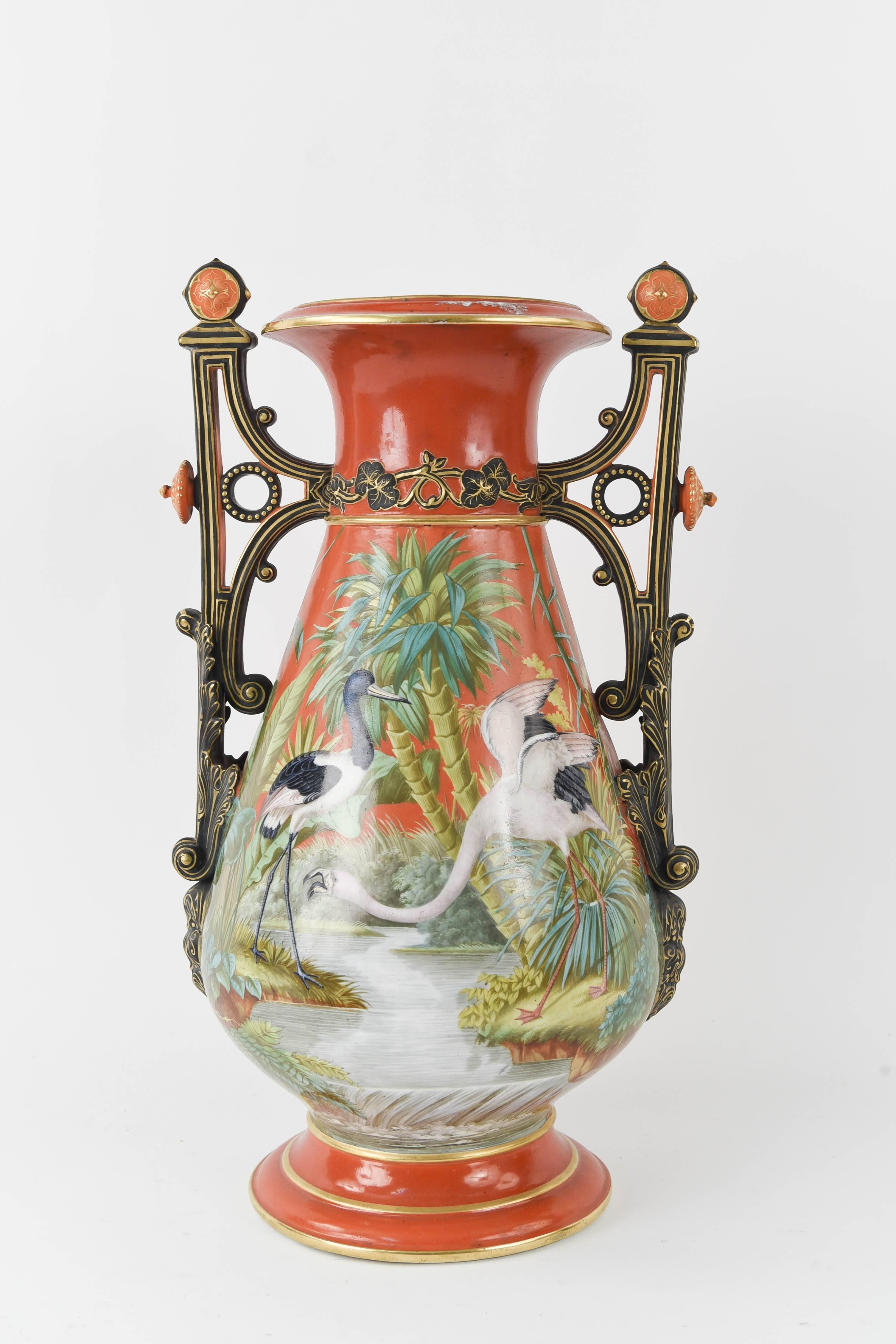 Old Paris Ware Porcelain Exhibition Vase For Sale 3