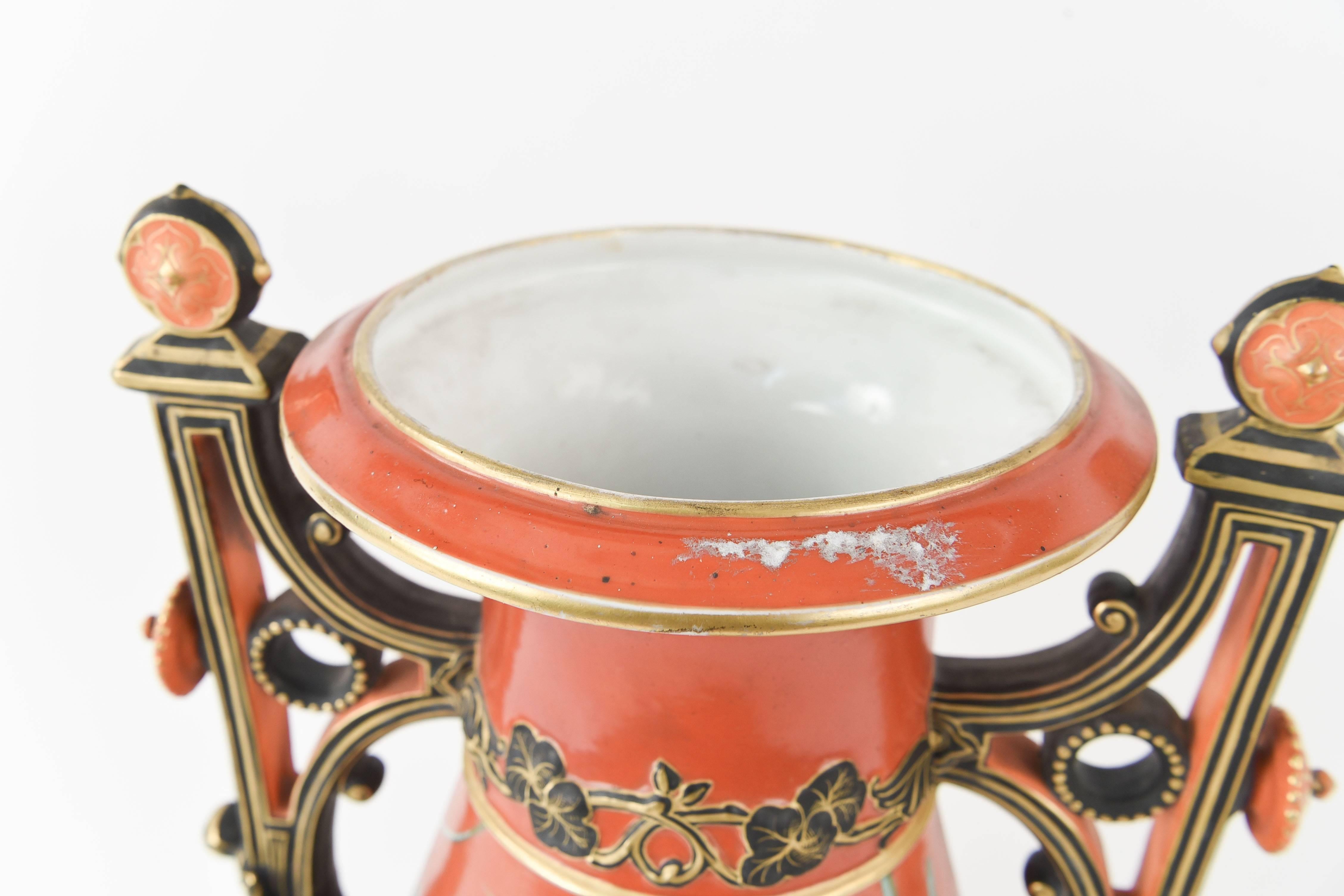 Old Paris Ware Porcelain Exhibition Vase For Sale 4