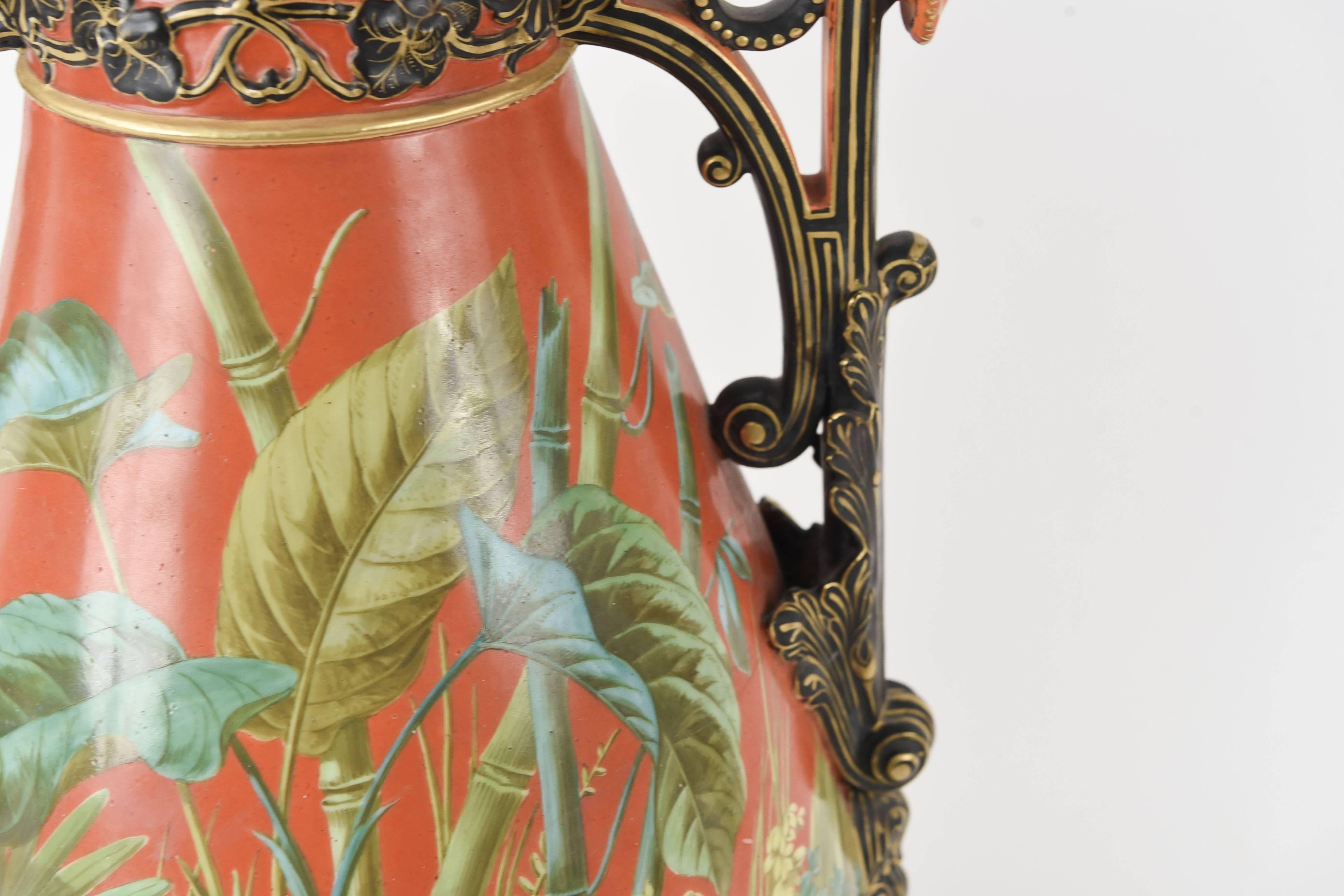 Old Paris Ware Porcelain Exhibition Vase In Good Condition For Sale In Norwalk, CT