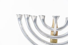 David Marshall Modernist Brass and Aluminum Menorah