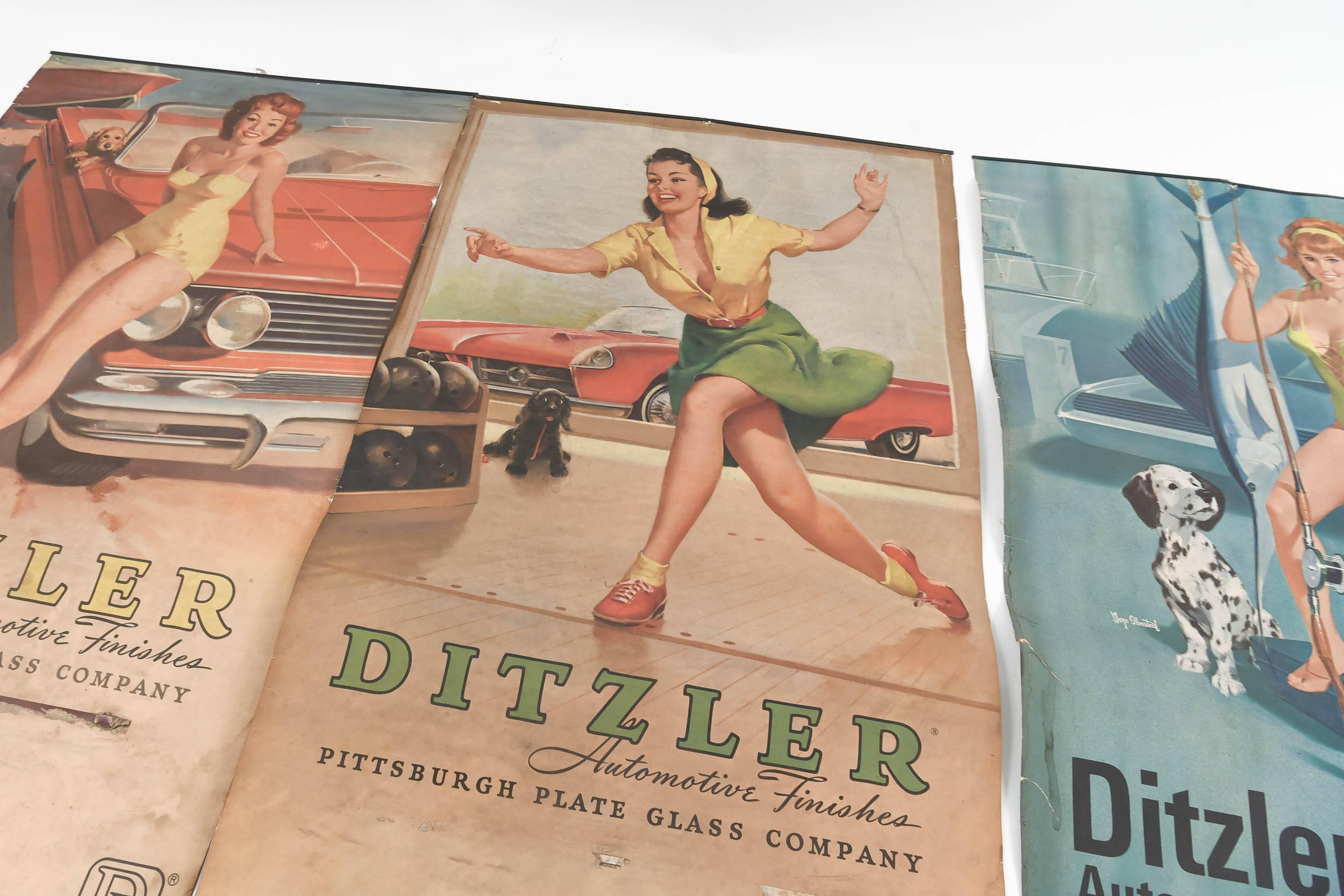 Pin Up Girl Calendars for Ditzler Automotive Industries In Fair Condition In Norwalk, CT
