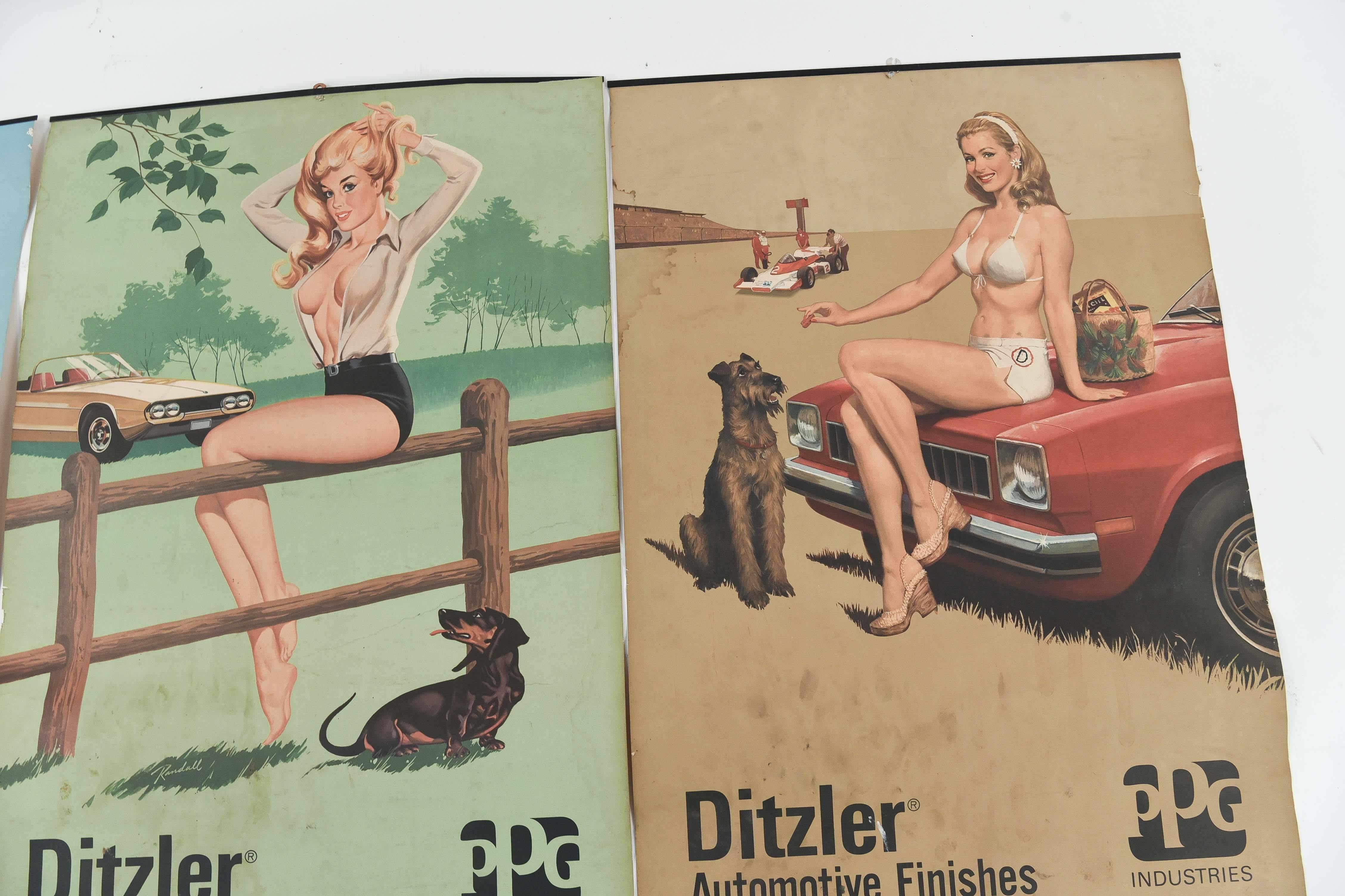 Paper Pin Up Girl Calendars for Ditzler Automotive Industries
