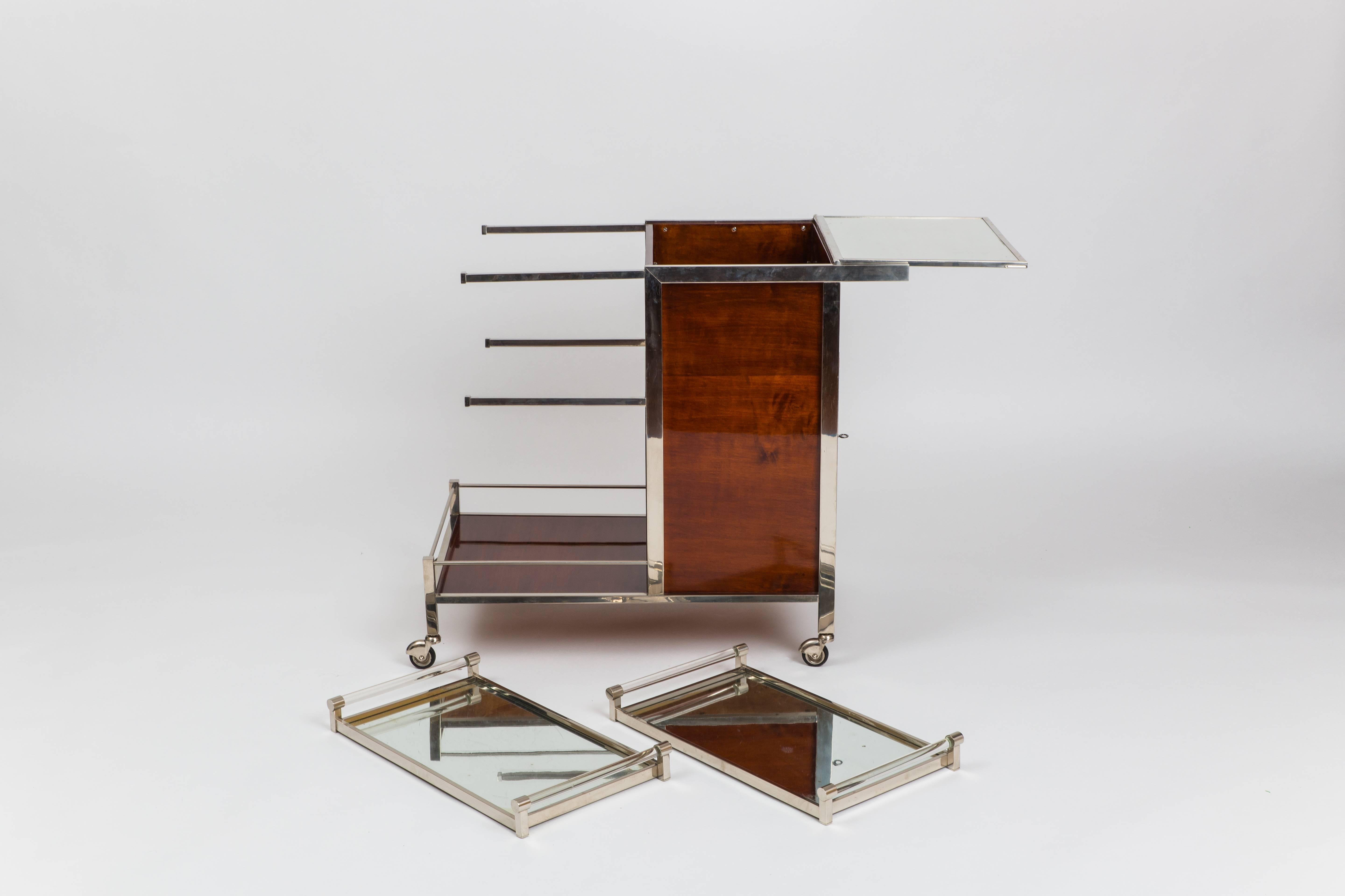 Mid-20th Century Jacques Adnet Bar Cart
