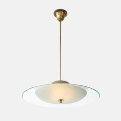 Max Ingrand Chandelier Model 1239, Brass & Crystal, Mid-Century Italy