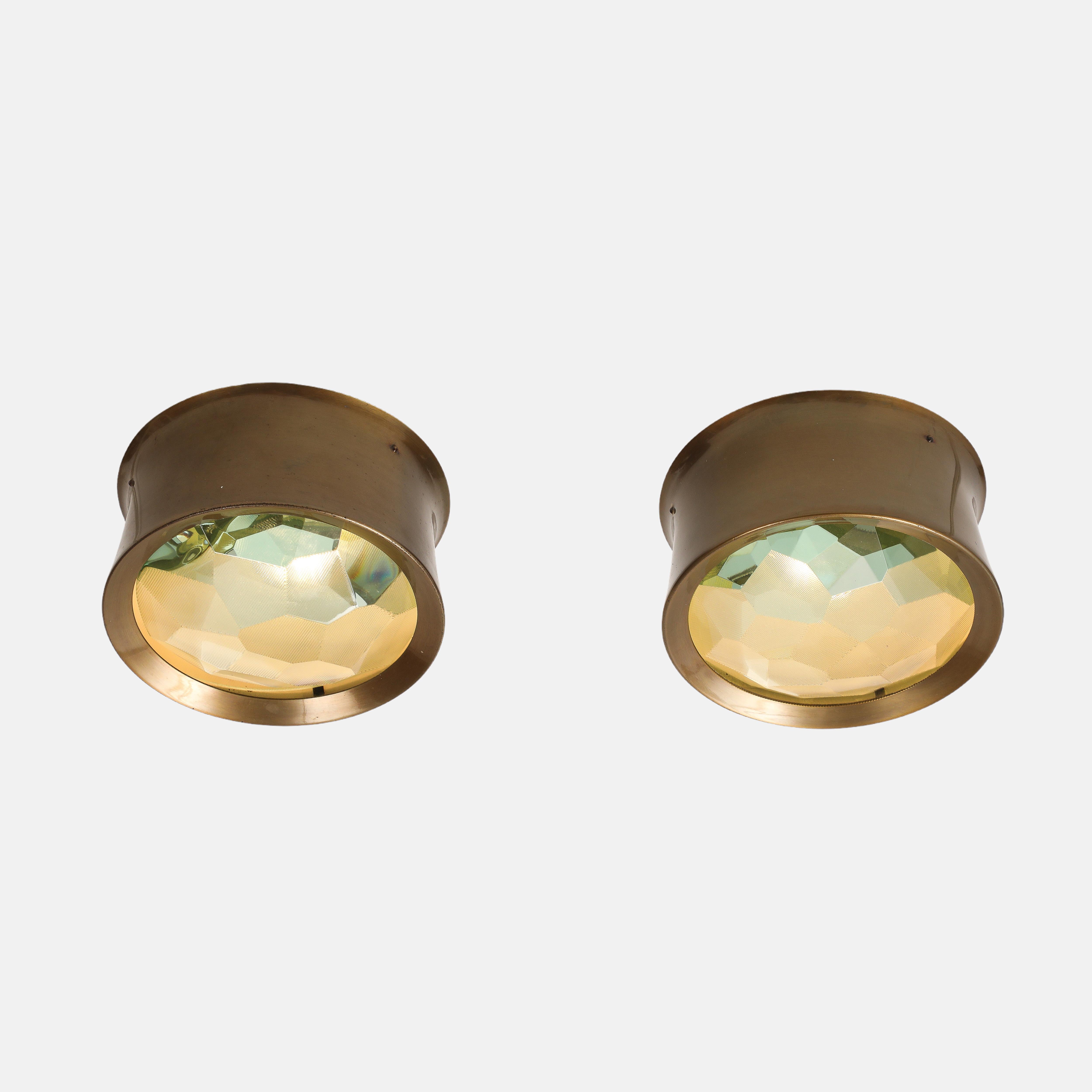 Max Ingrand für Fontana Arte Wand- oder Deckenleuchten aus Kristall mit Edelsteinschliff Model No. 2319 (Italienisch) im Angebot