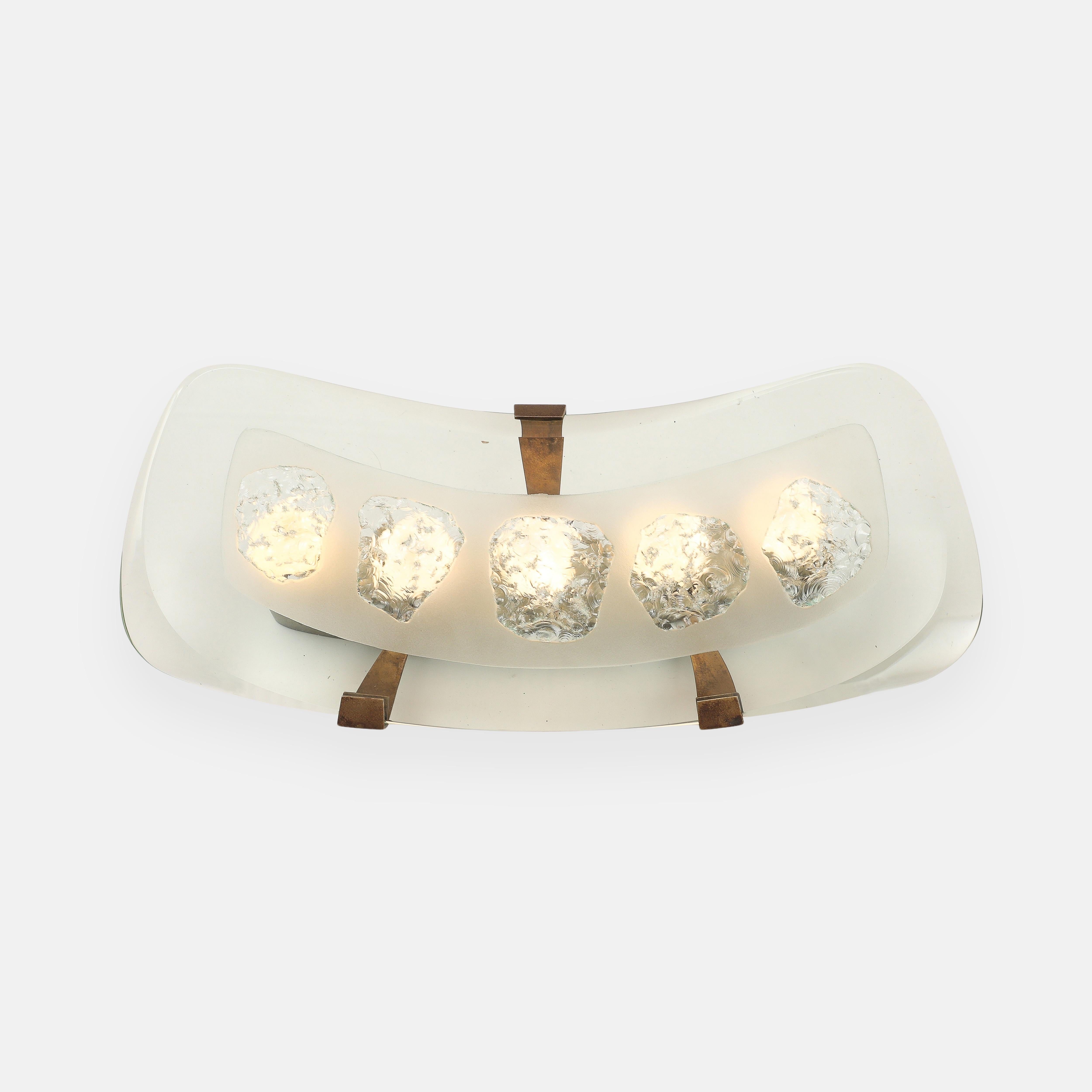 Italian Max Ingrand for Fontana Arte Rare Pair of Large Wall Lights Model 1598 For Sale
