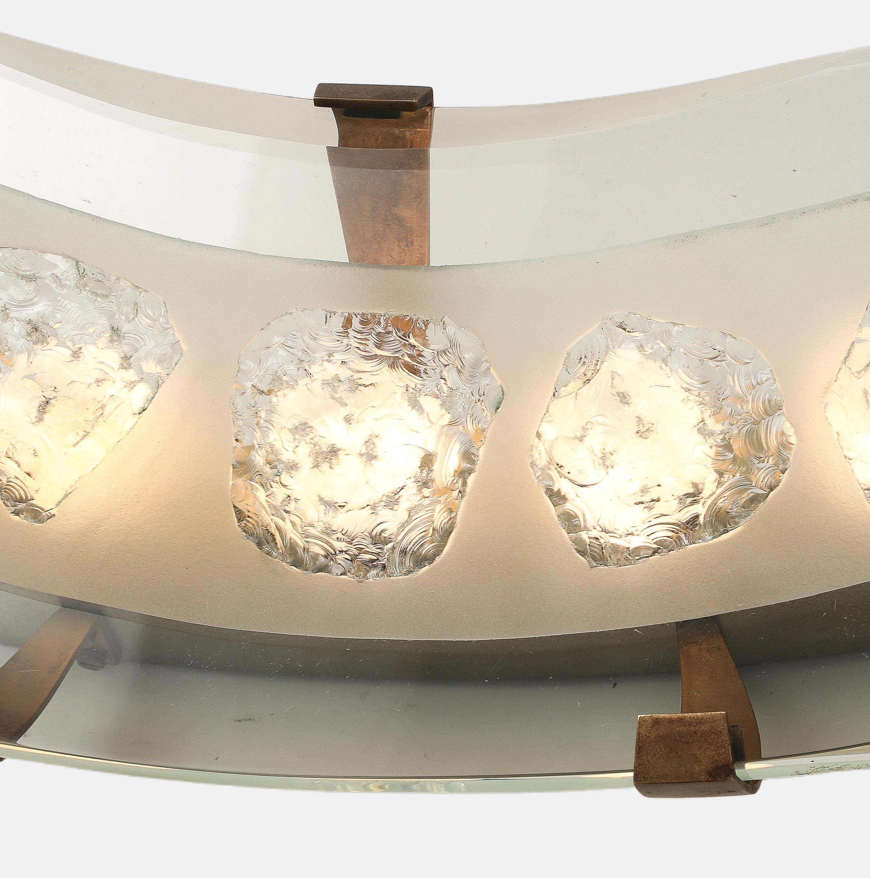 Mid-20th Century Max Ingrand for Fontana Arte Rare Pair of Large Wall Lights Model 1598 For Sale