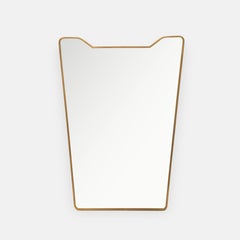 Mid-Century Italian Modernist Rectangular Shaped Brass Wall Mirror, 1950s