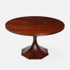 Giulio Moscatelli for Meroni Walnut & Mahogany Center or Dining Table, 1960s