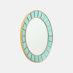 Cristal Art Round Hand-Cut Beveled Crystal Wall Mirror, Italy, 1950s
