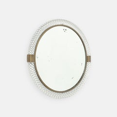 Venini Rare Circular Treccia Murano Glass Wall Mirror Model No. 69, Italy, 1930s