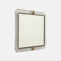 Miroir mural rare Venini en verre de Murano, modèle « Treccia » rectangulaire, n° 66, vers 1939