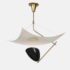 Angelo Lelii per Arredoluce, lampada da soffitto Rare Vela, modello 12385, Italia, 1951