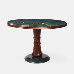 Osvaldo Borsani for AVB Rare Verde Alpi Marble and Walnut Dining or Center Table