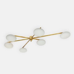 Angelo Lelii for Arredoluce Rare Sei Lune Ceiling Light with Certificate, 1961