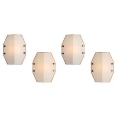 Elio Monesi for Arredoluce Rare Pairs of Octagonal Sconces Model 12880 or 12898