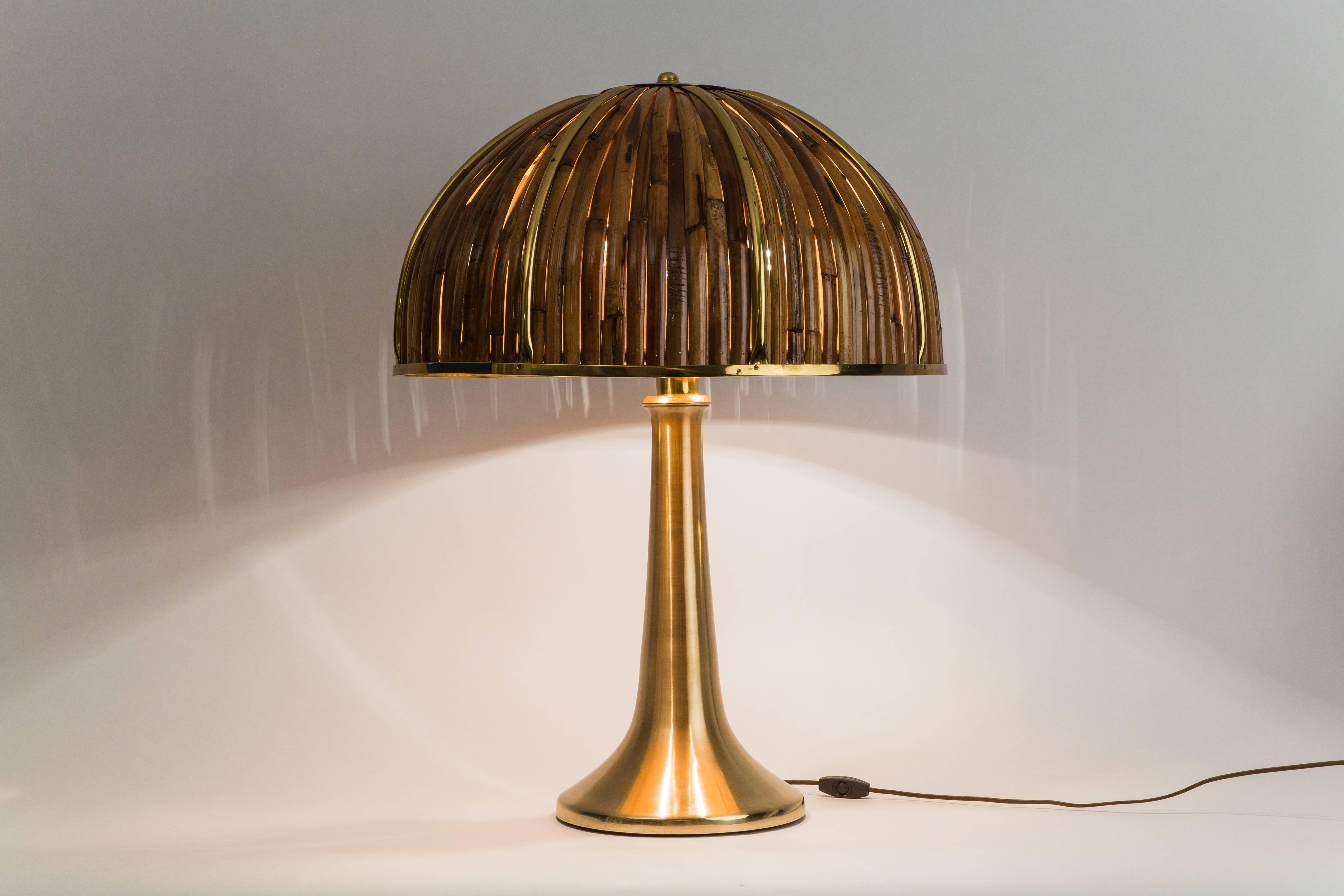 Gabriella Crespi Signed 'Fungo' Table Lamp from Rising Sun Series, Italy, 1970s In Good Condition In New York, NY