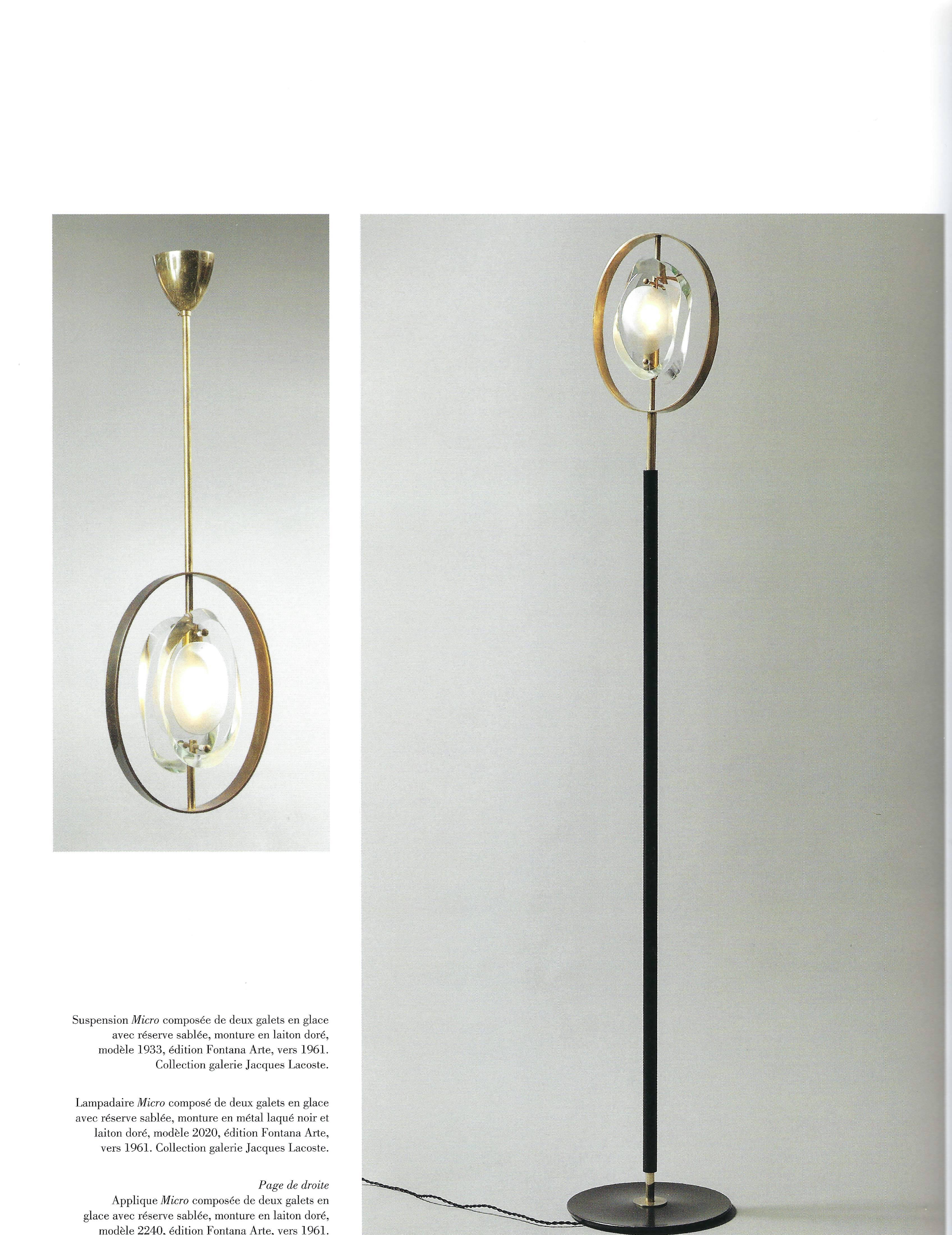 Max Ingrand for Fontana Arte Pendant Light Model 1933 In Excellent Condition In New York, NY