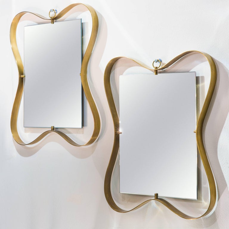 Fontana Arte Pair of Small Mirrors For Sale at 1stDibs