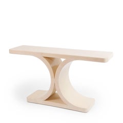 Karl Springer Lacquered Parchment or Goatskin Console